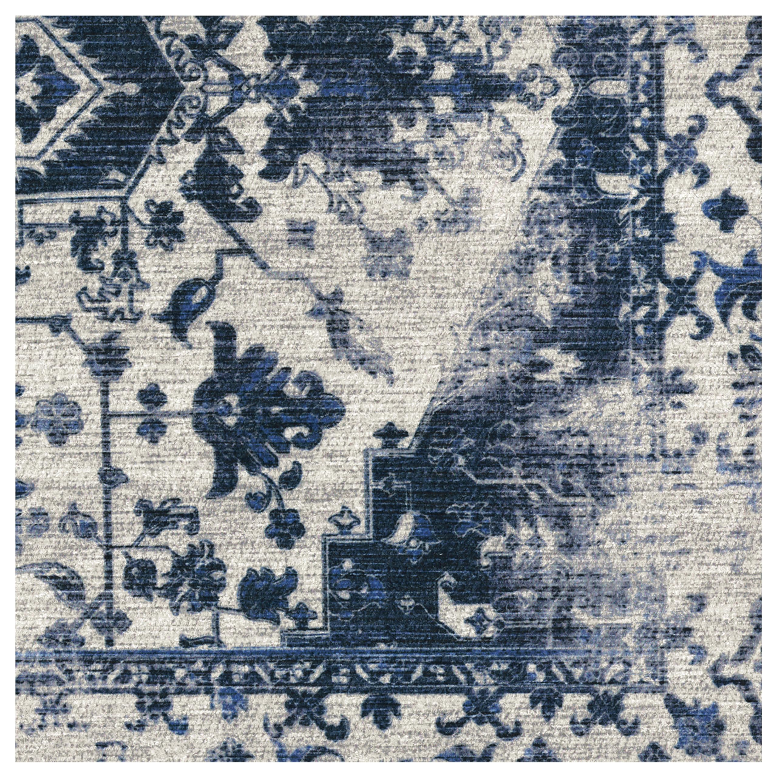 Ruggable Washable 5x7 Area Rug | Kira Delft Blue | Premium Non-Slip Rug for Living Room, Bedroom, Kitchen, Office & Classroom | Waterproof & Easy to Clean | Perfect for High Traffic Areas & Pet-Friendly Homes