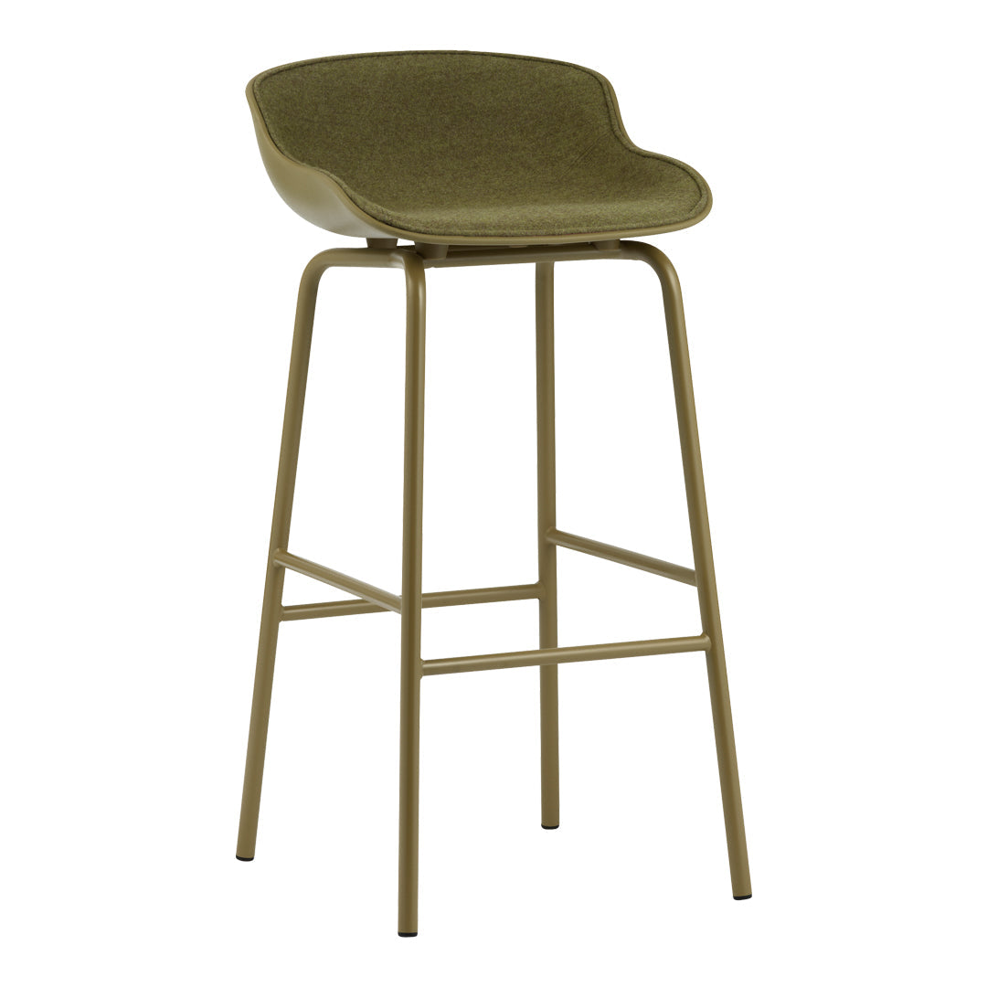 Modern Hyg Bar Stool with Front Upholstery - Comfortable Counter Height Stool for Kitchen Island, Breakfast Nook & Home Bar - Adjustable Height & Durable Construction