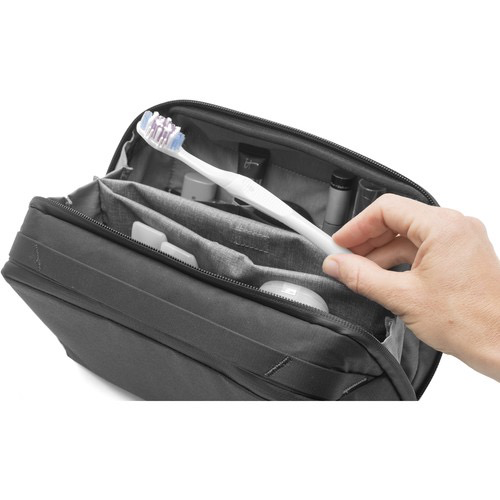 Peak Design Travel Wash Pouch - Waterproof Toiletry Bag for Men & Women, Compact Organizer for Cosmetics & Toiletries (Black) - Perfect for Camping, Gym, Business Trips & Air Travel