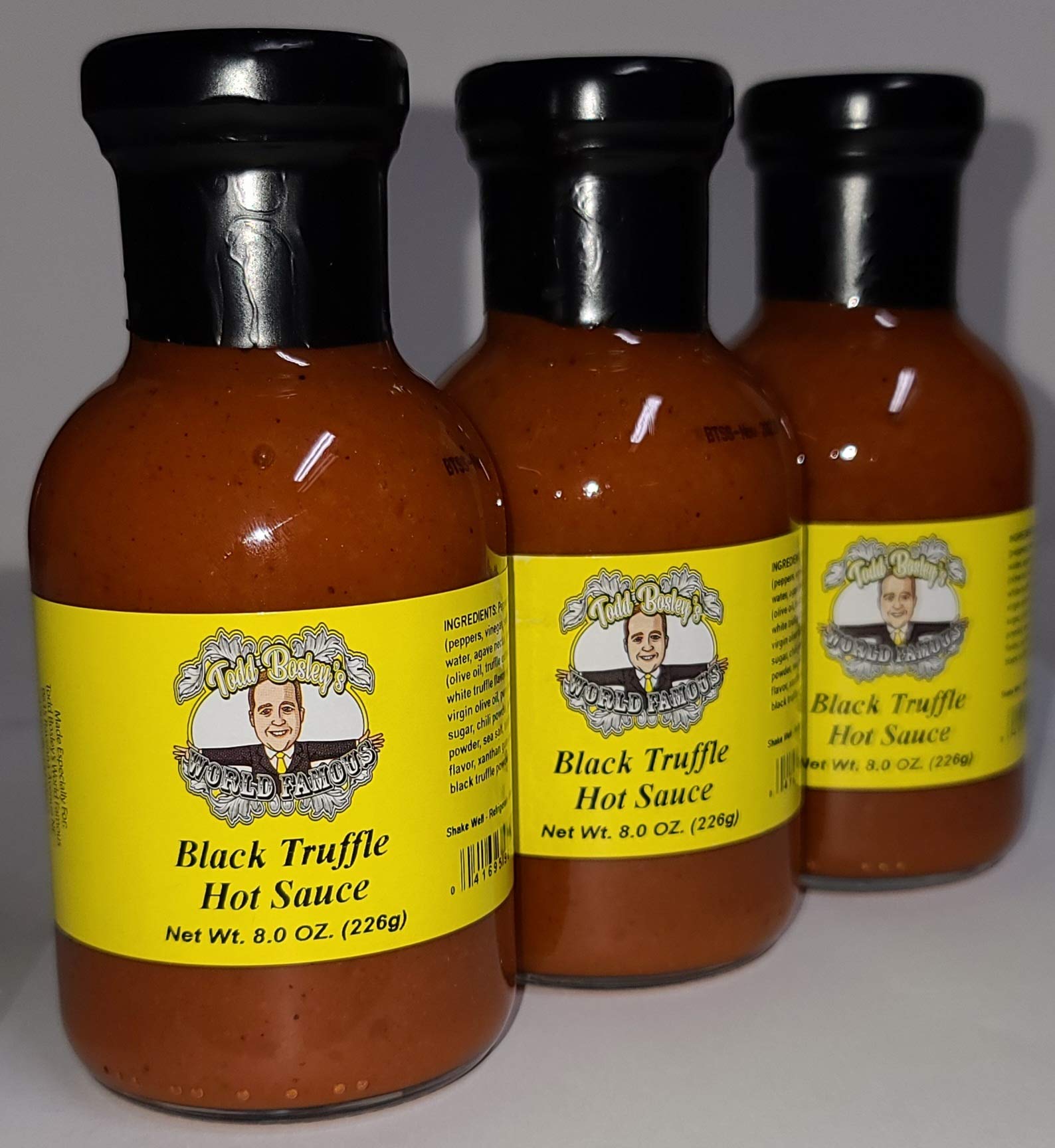 Todd Bosley's World Famous Black Truffle Hot Sauce - Gourmet Spicy Condiment (3 Pack) | Perfect for Pizza, Pasta, Burgers & Gourmet Cooking