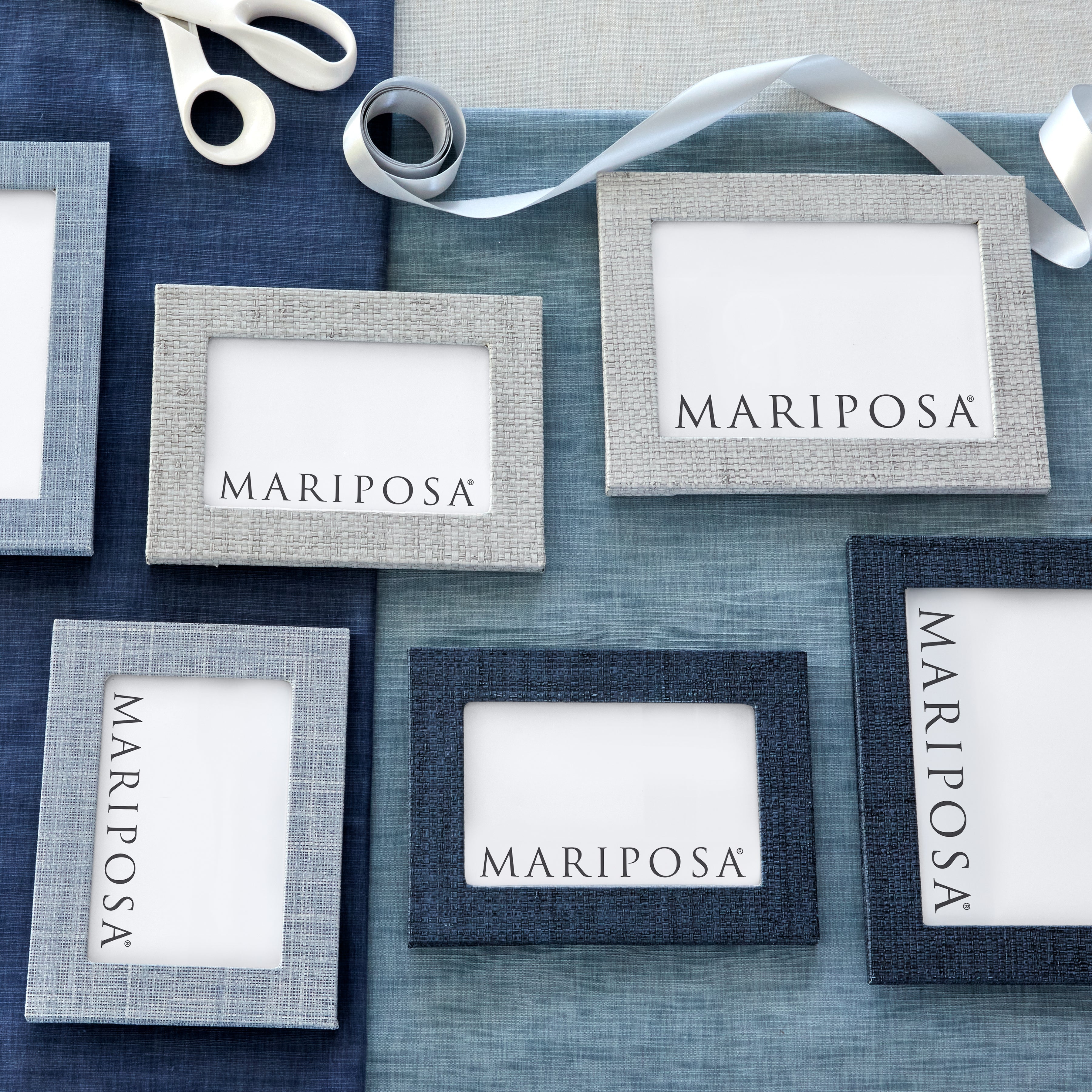Heather Blue Faux Grasscloth 4x6 Frame - Elegant Wall Decor for Living Room, Bedroom & Office - Perfect for Home & Commercial Spaces