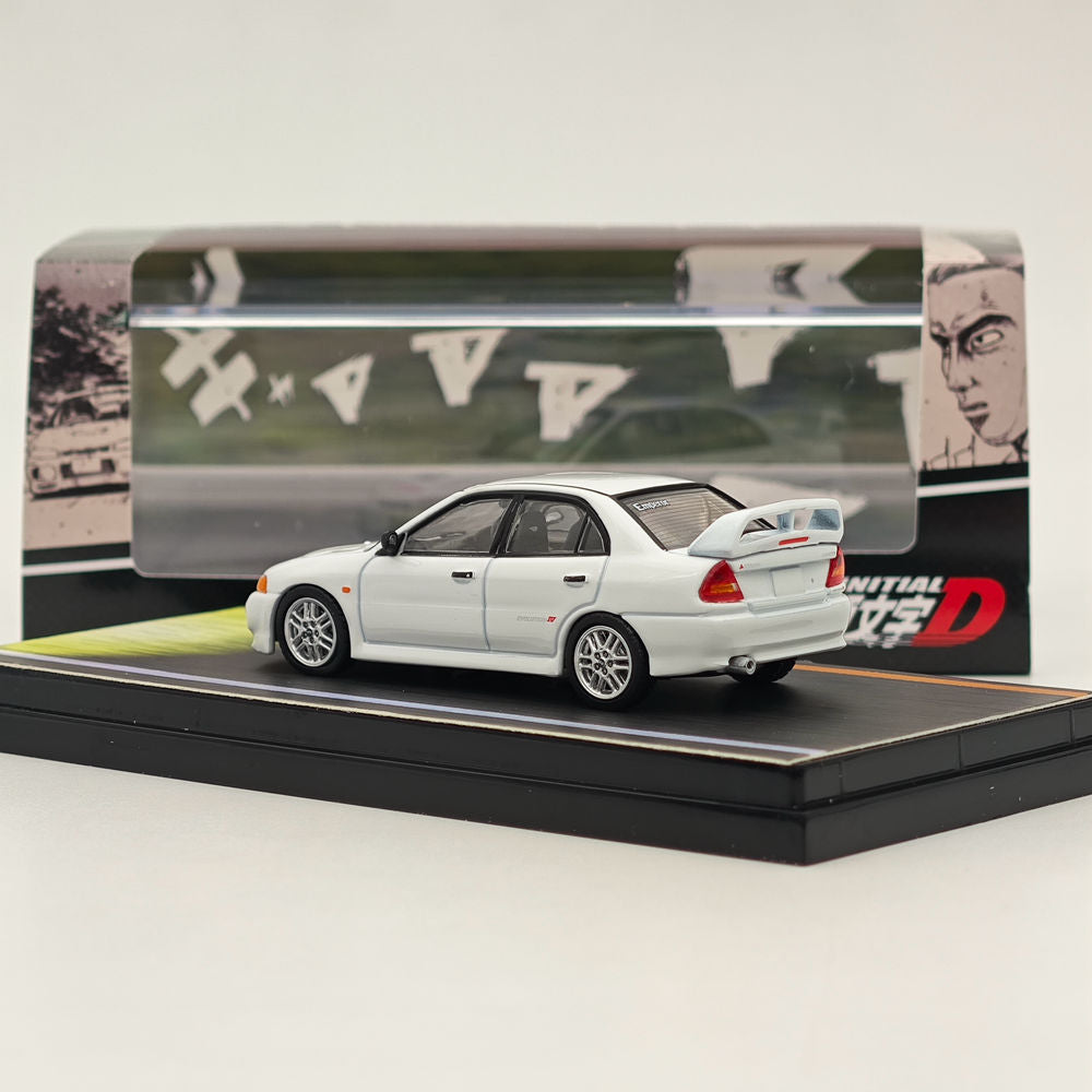 1/64 Mitsubishi Lancer Evolution IV RS Initial D White Diecast Model Car - Limited Edition Collectible for Anime Fans & Car Enthusiasts - Perfect for Display, Gifts & Racing Scenes