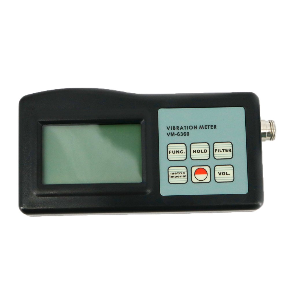 VM-6360 Digital Vibration Meter Tester - Professional Vibrometer Gauge with RS232 Software & USB Cable for Industrial Machinery Monitoring, HVAC System Maintenance, and Equipment Vibration Analysis