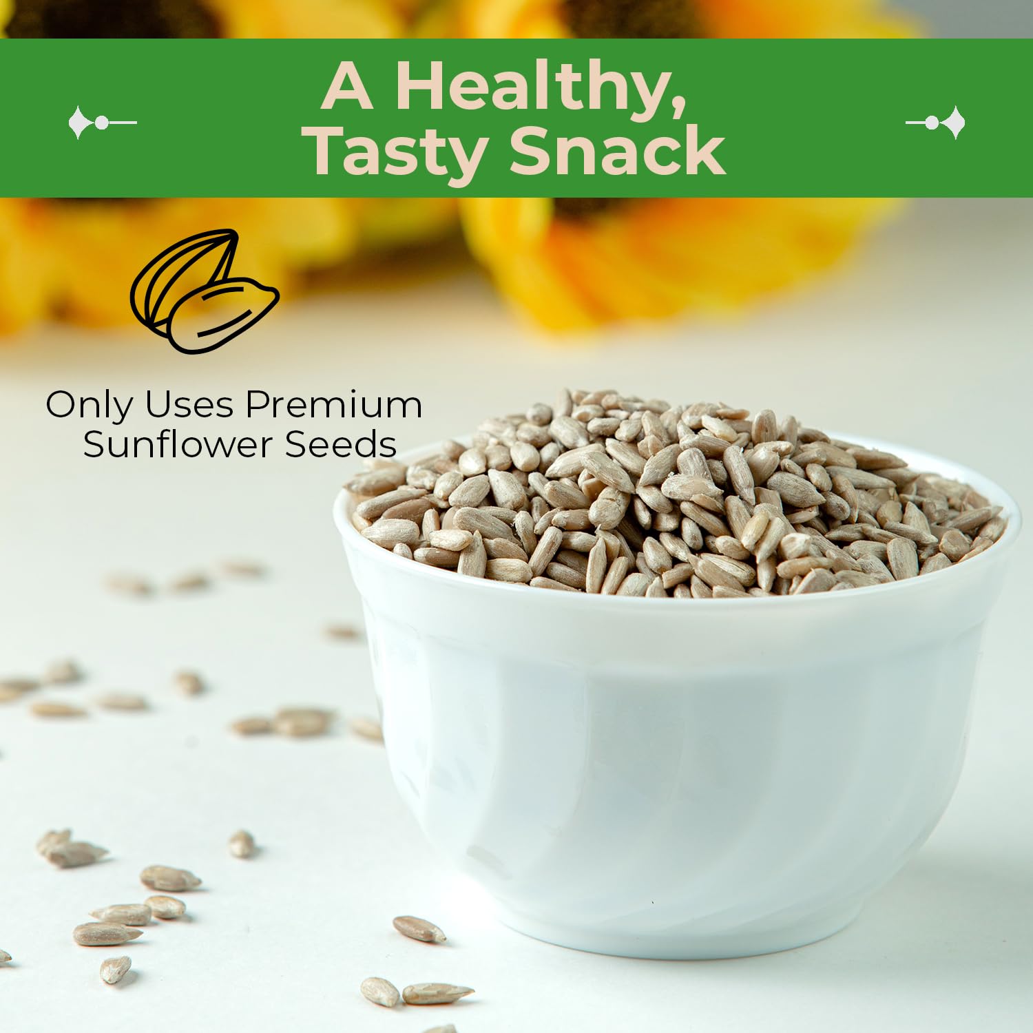 Organic Sunflower Seed Kernels Raw (No Shell) - 2lb Bag | High Protein, Fiber & Antioxidant Rich Superfood Snack | Vegan, Gluten-Free, Non-GMO | Perfect for Salads, Smoothies & Healthy Snacking
