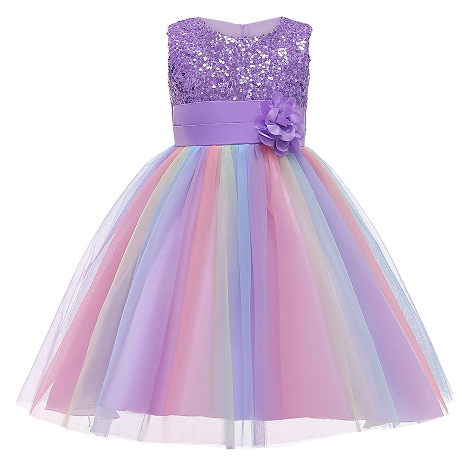 Sparkly Sequin Mesh Tutu Dress for Little Girls - Sleeveless Princess Tulle Dress for Wedding, Bridesmaid, Pageant & Birthday Parties - Perfect for Special Occasions & Photo Shoots