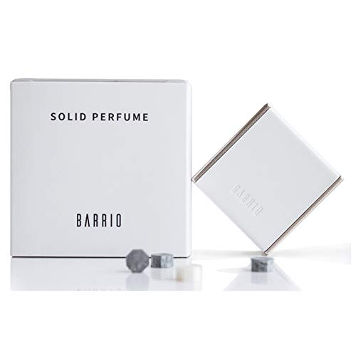 BARRIO Solid Perfume Gift Set for Women - Long Lasting Fragrance, Natural Ingredients, Portable Compact (White) - Perfect for Travel, Purse & Everyday Wear