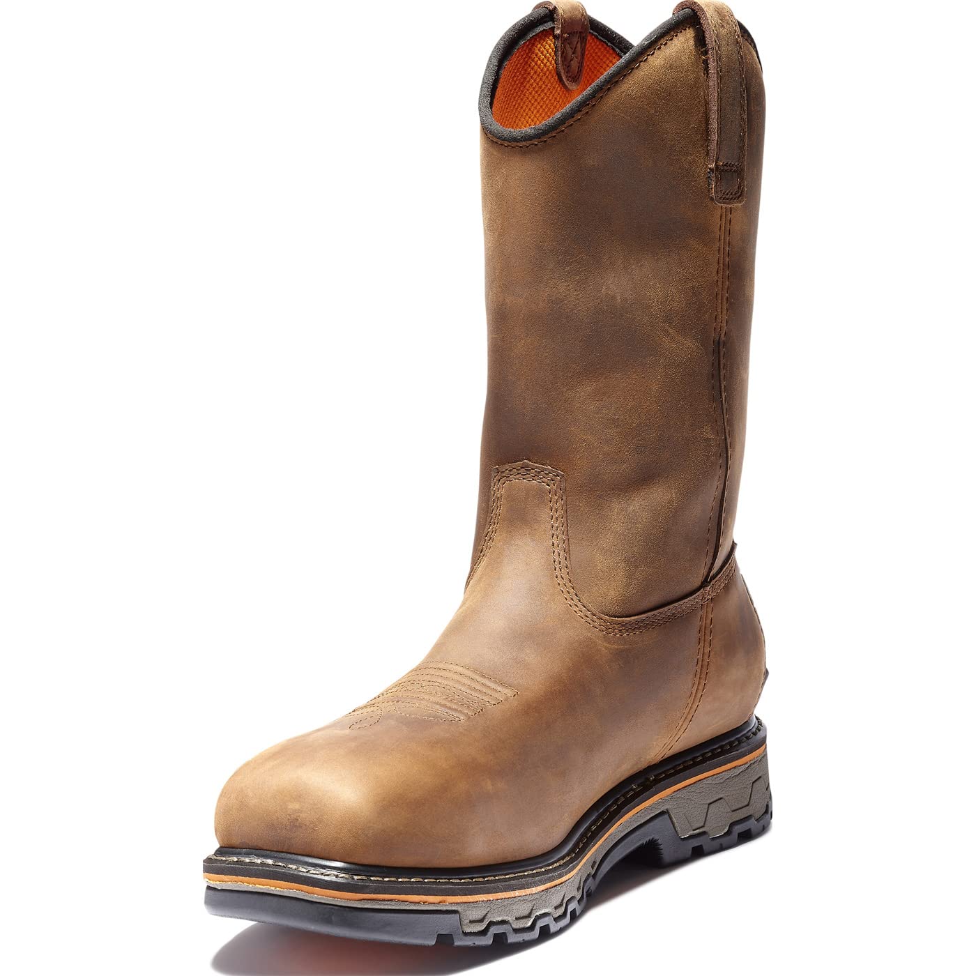 Timberland PRO Men's Pull-On Steel Toe Work Boots - Waterproof & Slip-Resistant for Construction, Industrial & Outdoor Work