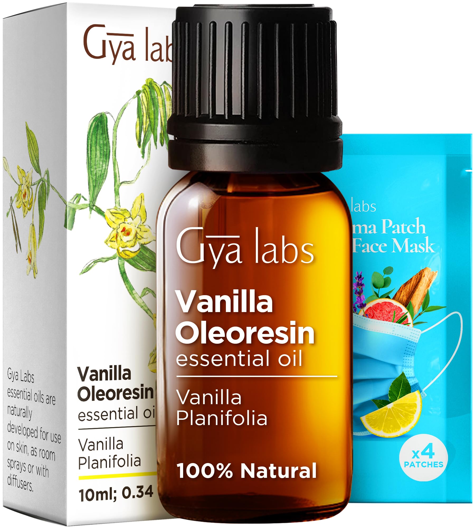 **100% Pure Rose Geranium & Vanilla Essential Oil Set - Natural Aromatherapy Grade for Skin Care & Diffuser - 2x0.34 fl oz - Gya Labs - Perfect for Relaxation, Massage & Home Fragrance**