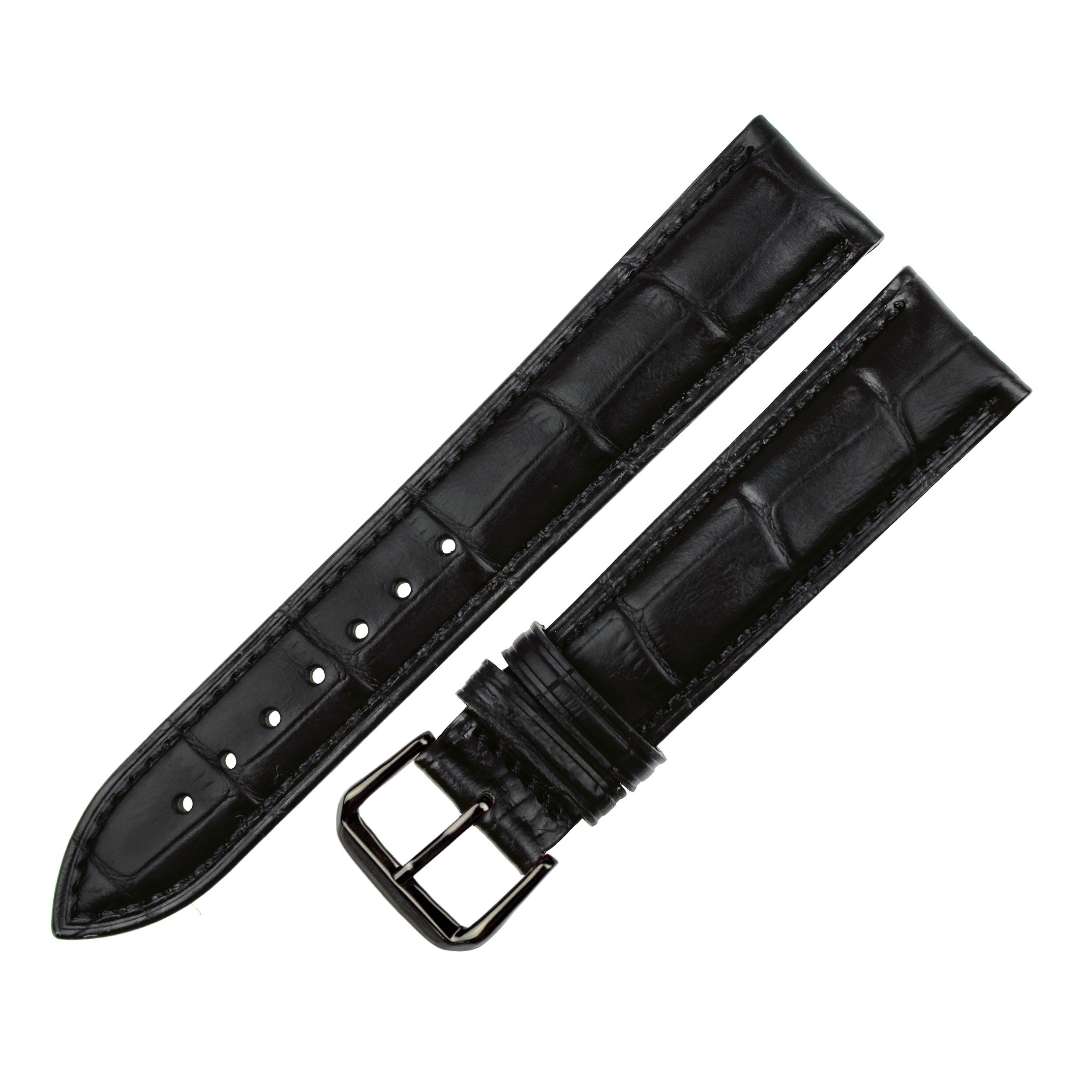 Leather Watch Band Strap - Black, Brown, Blue | for Men & Women