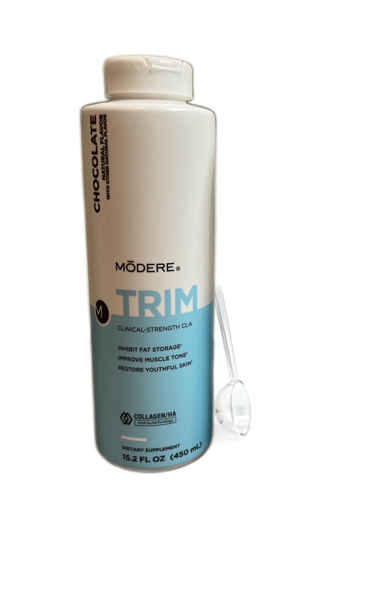 **Trim Chocolate 15.2 fl oz with Scoop - CLA & Liquid Collagen Chocolate for Weight Management & Skin Health - Perfect for Smoothies, Coffee & Healthy Desserts**