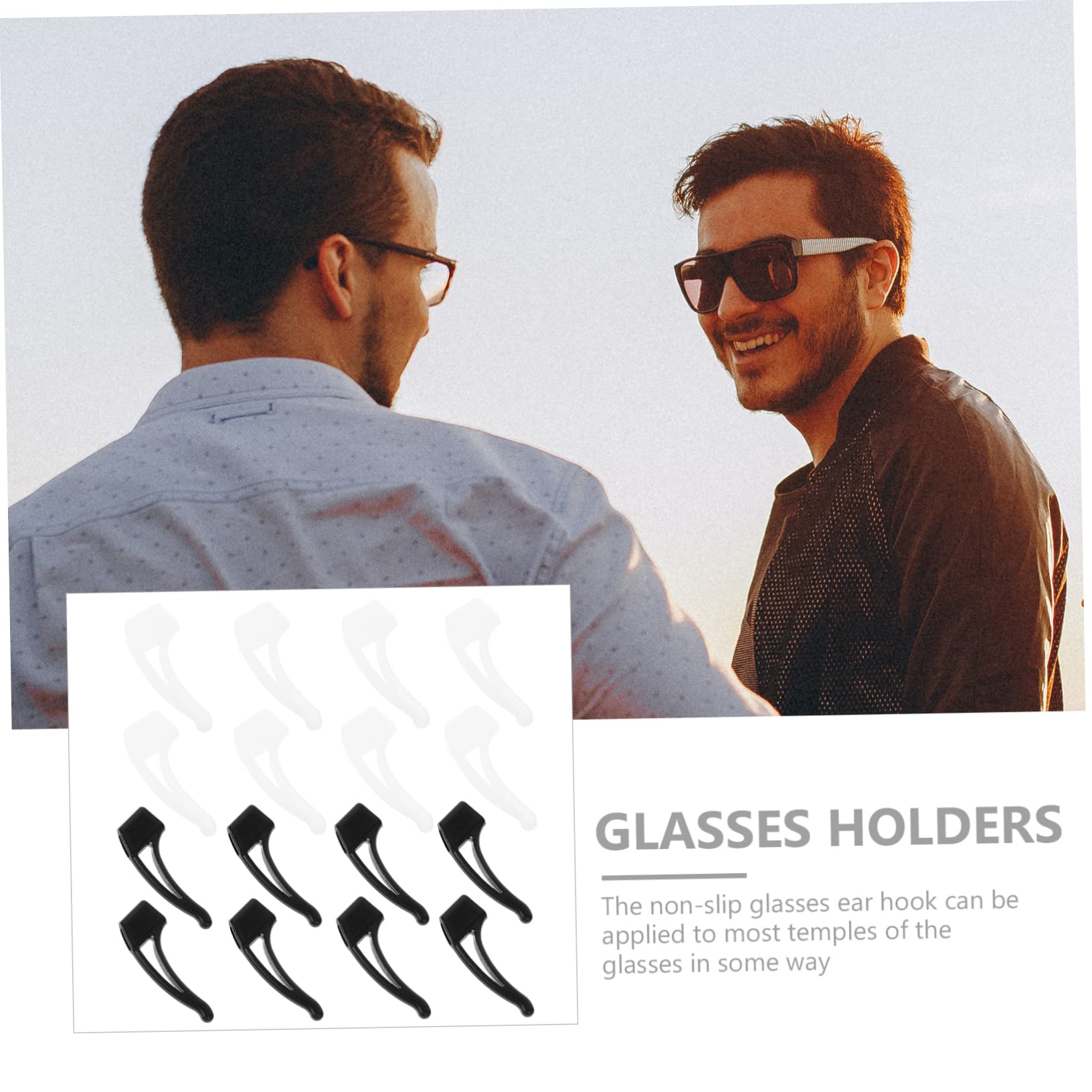 Non-Slip Silicone Glasses Grips - 20 Pairs Anti-Slip Eyewear Ear Hooks for Secure Fit | Comfortable Temple Tips for Reading Glasses, Sunglasses & Safety Goggles | Perfect for Sports, Driving & Daily Wear