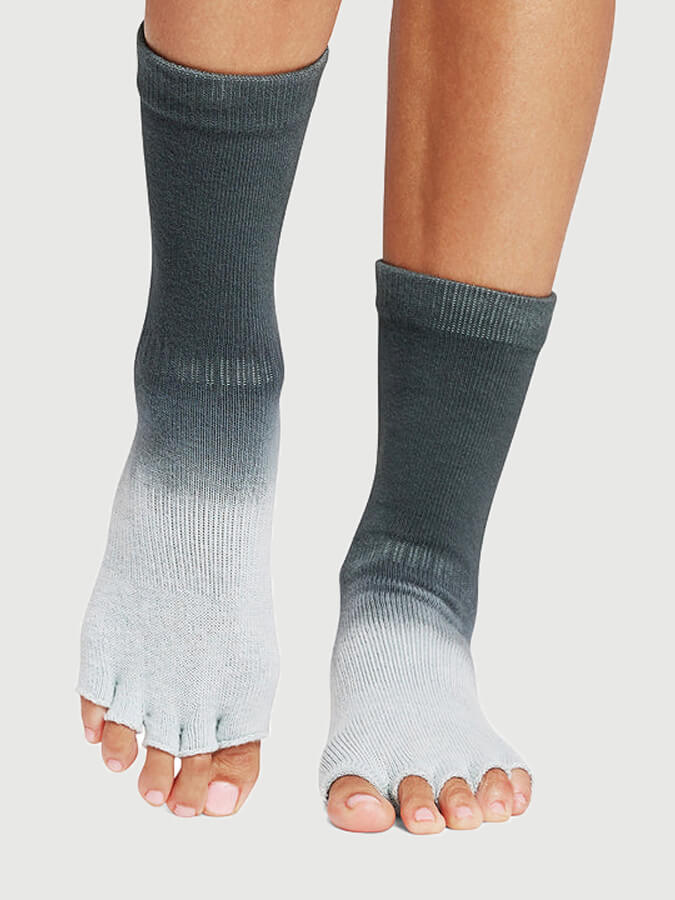 ToeSox Crew Half Toe Women's Non-Slip Yoga Socks with Grip - Perfect for Yoga, Pilates, Barre & Home Workouts