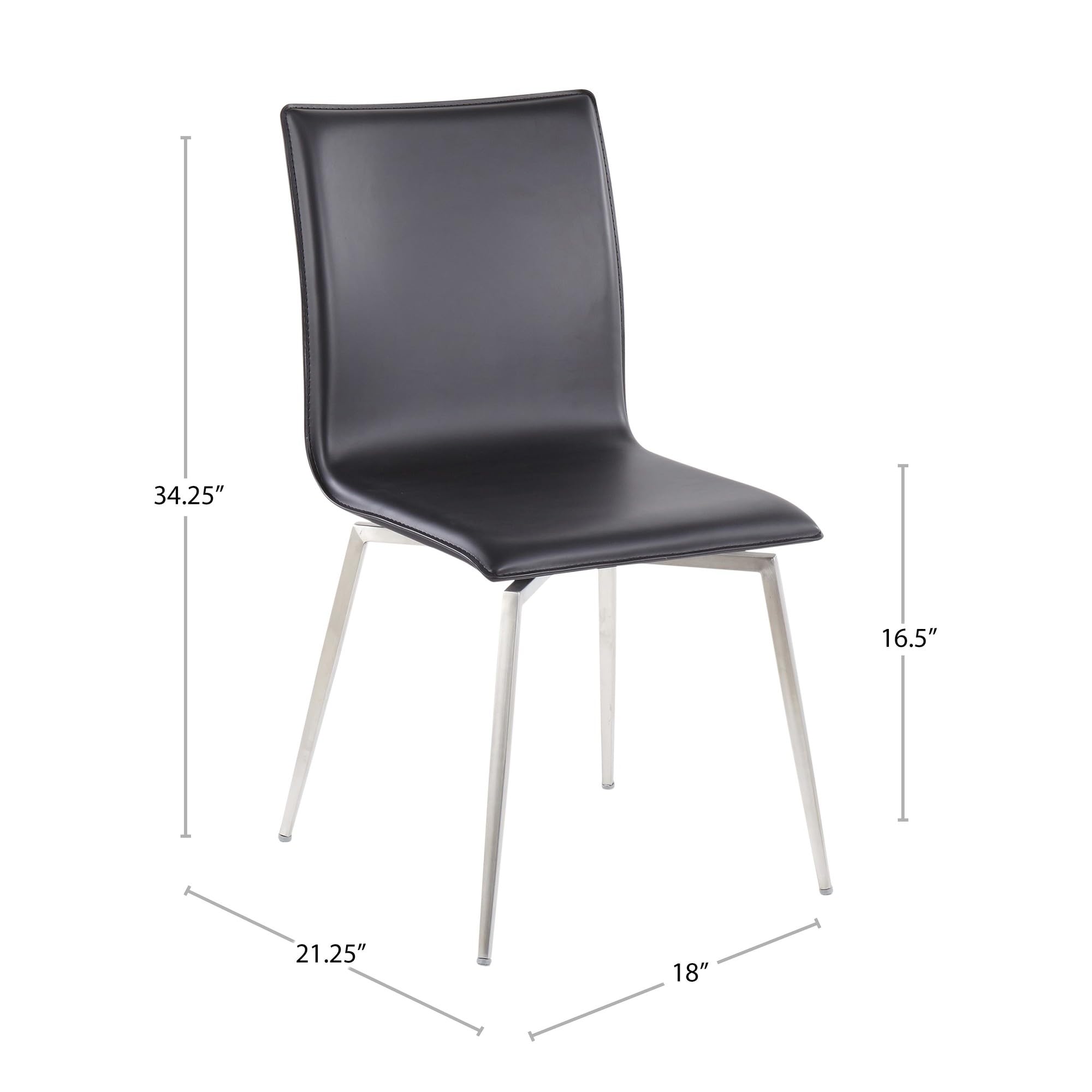 LumiSource Mason Upholstered Dining Chairs Set of 2 - Modern Kitchen & Dining Room Chairs with Comfortable Fabric Seat - Perfect for Small Spaces, Breakfast Nooks, and Contemporary Home Decor