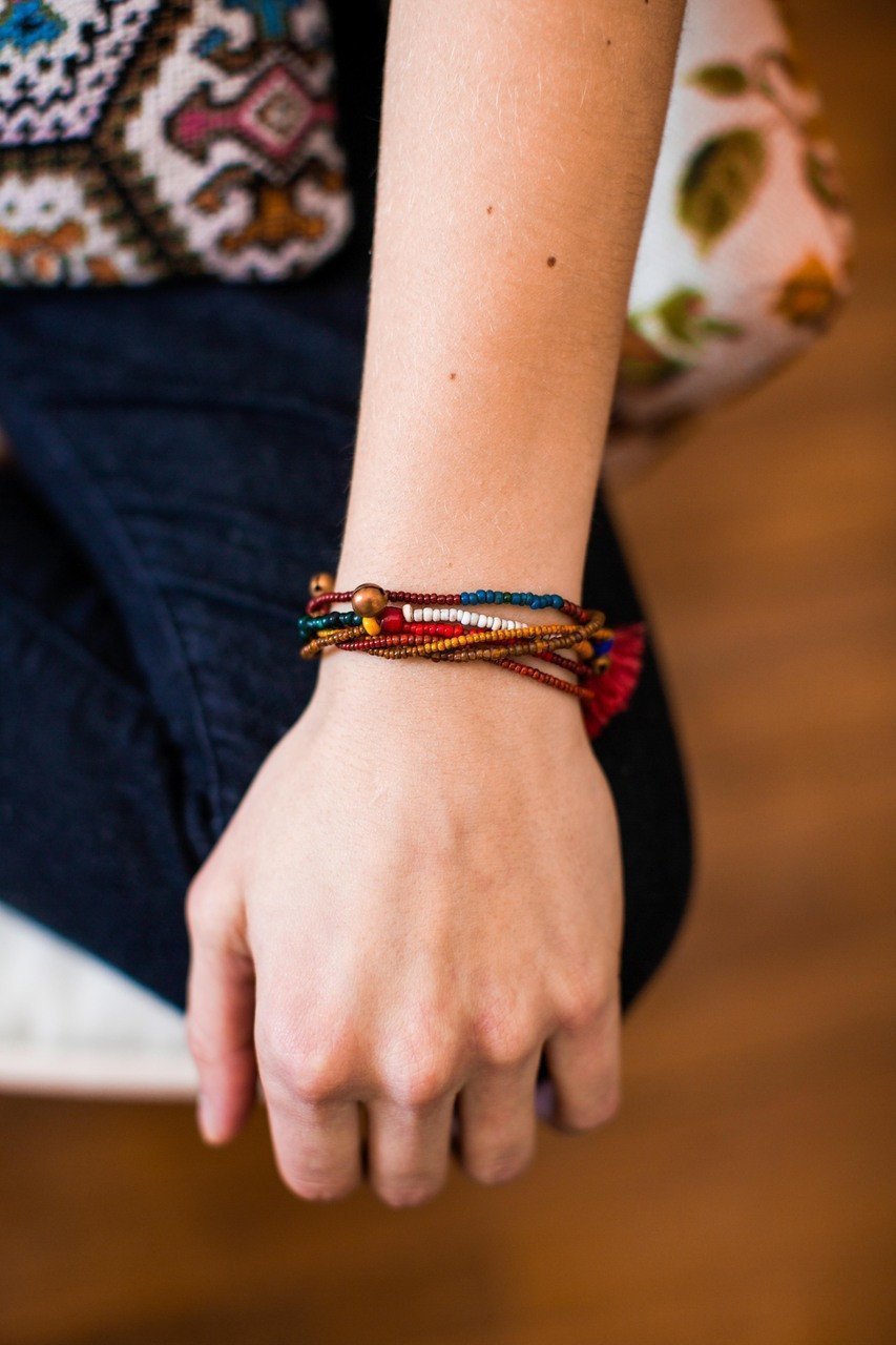 Vibrant Thai Handmade Bell Bracelet - Exotic Boho Jewelry for Women, Perfect for Music Festivals & Yoga Meditation
