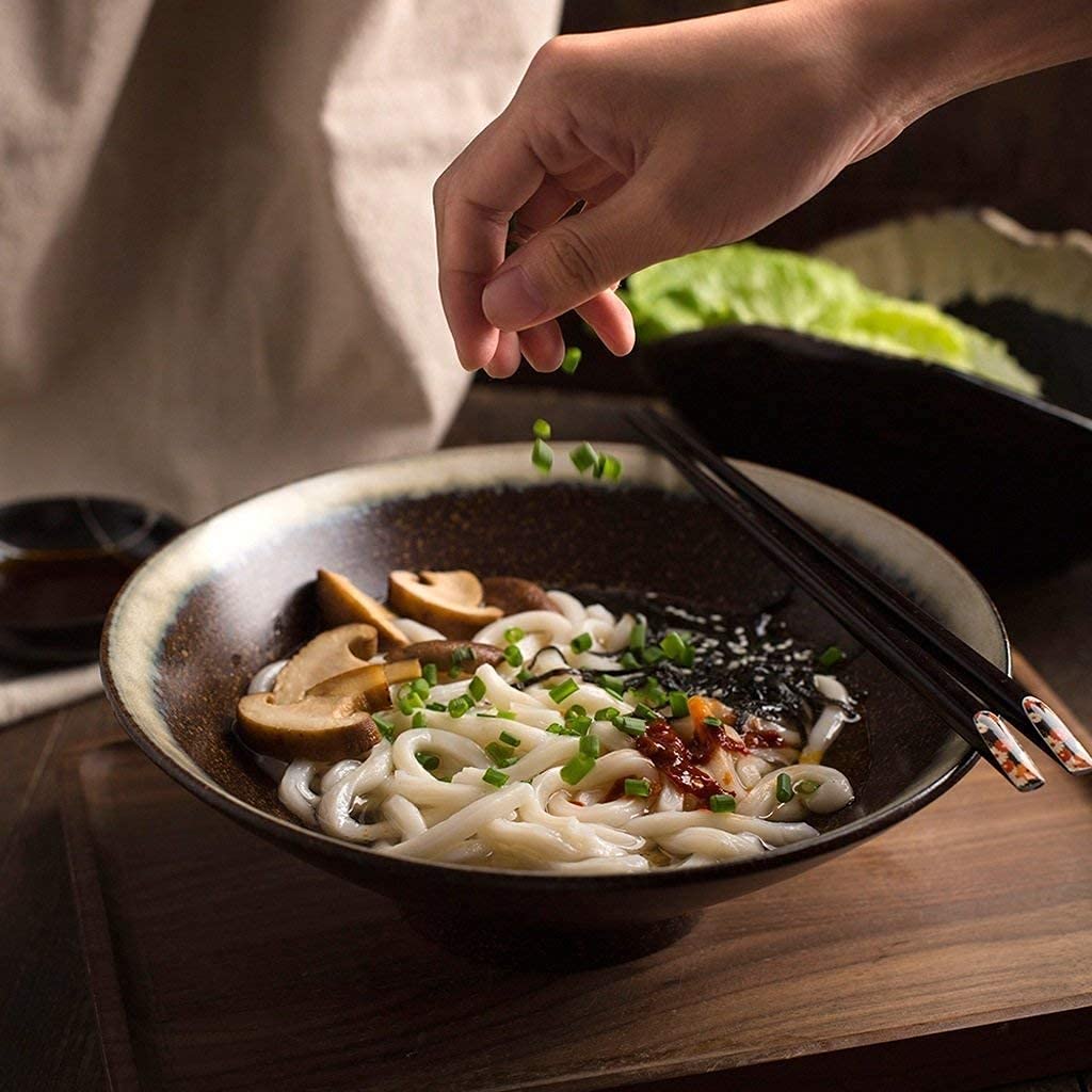 ZPTECH Ceramic Soup Bowl Set - 23x7.6cm Retro Style Oven-Safe Tableware for Desserts, Noodles, Grains & Snacks - Perfect for Hotels, Restaurants & Home Dining Decor