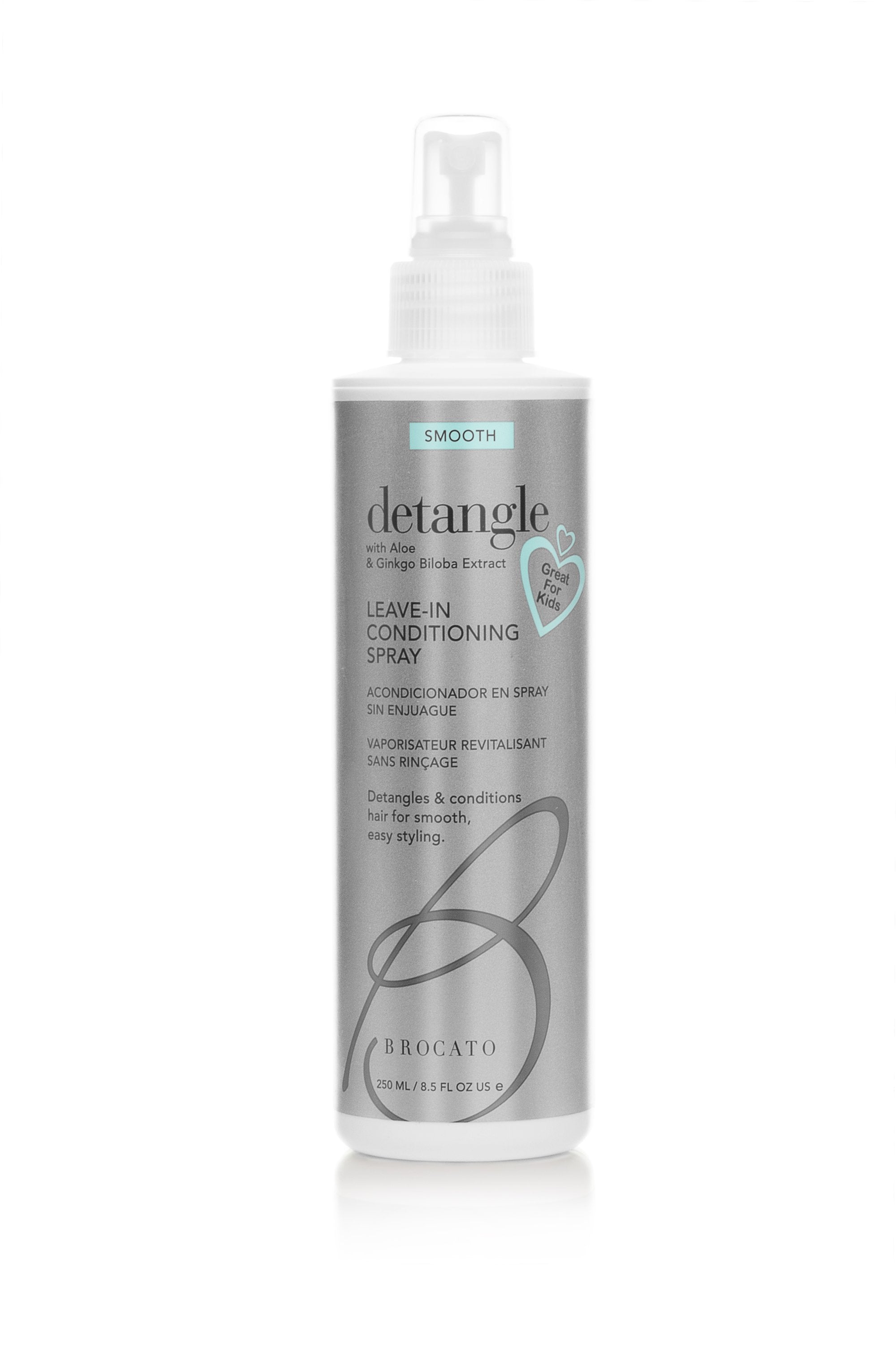 BROCATO Detangling Spray 8.5 oz - Leave-In Conditioner for Smooth & Frizz-Free Hair - Perfect for Daily Use, Travel & Post-Workout Hair Care