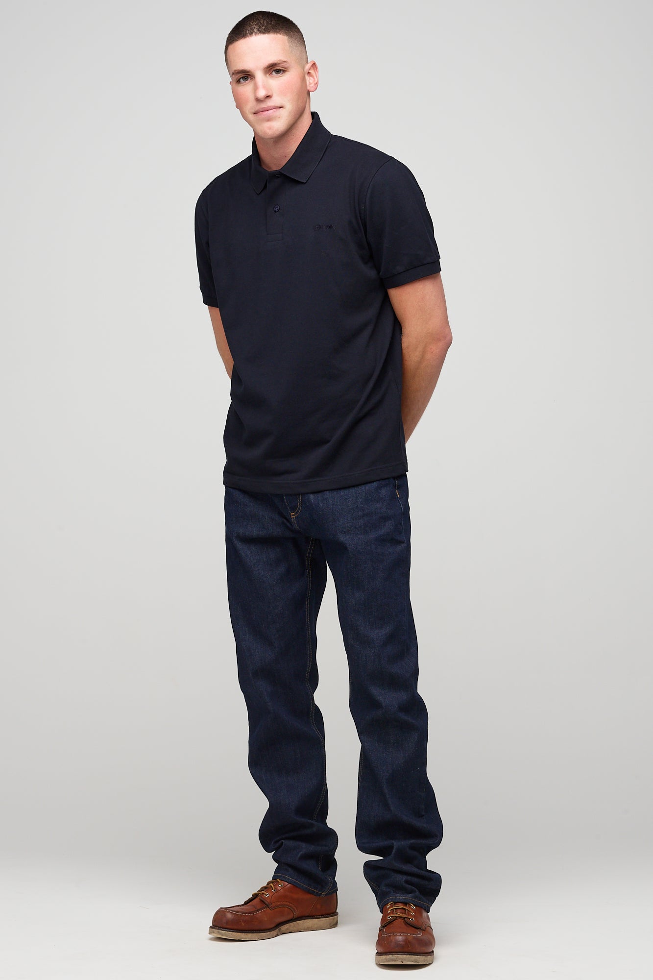 Men's Short Sleeve Polo Shirt - Classic Navy Blue Cotton Casual Shirt for Golf, Work & Summer Outfits
