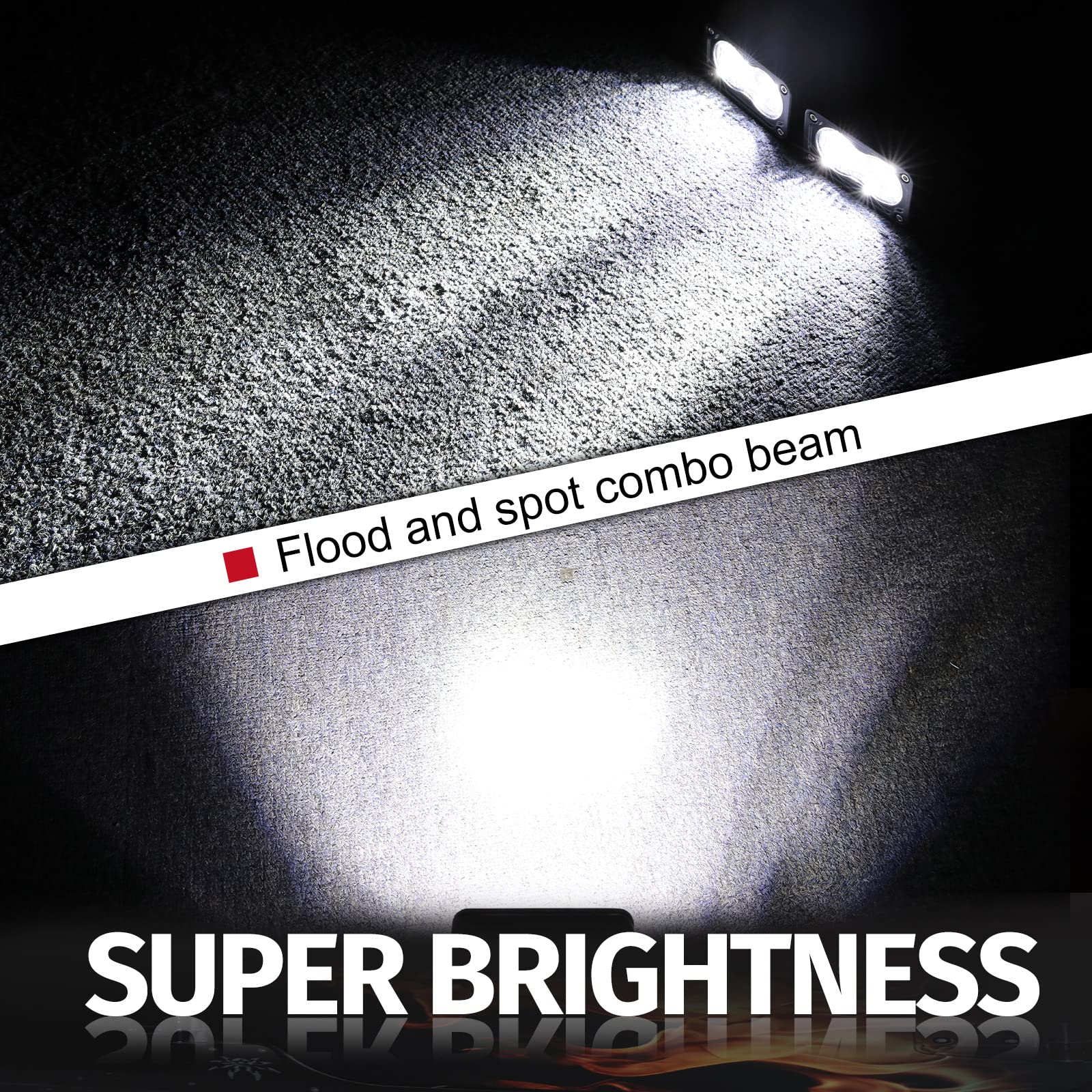 3 Inch 40W LED Pod Lights 2Pcs - Super Bright Off Road Spot & Flood Light Combo for Truck, ATV, UTV, SUV, Motorcycle, Boat - Waterproof Fog Lights for Bumper, Work & Night Driving