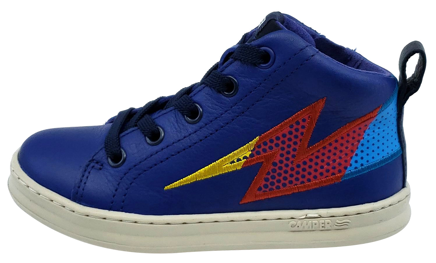 Camper Runner Four Trueno Leather High-Top Sneakers for Boys - Blue Lace-Up Shoes for School, Sports & Casual Wear