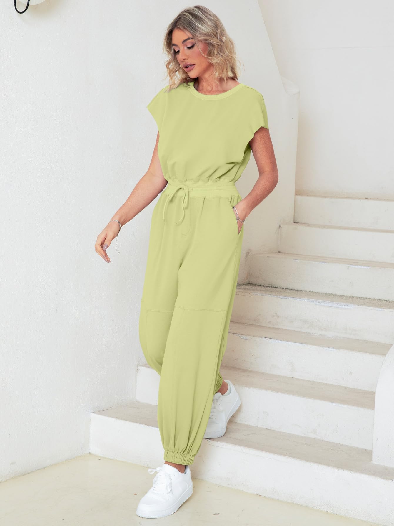Glamaker Women's Sleeveless Jumpsuit - Casual Loose Fit Open Back Romper for Workout, Summer Outfits & Beach Wear | Perfect for Yoga, Gym, Vacation and Daily Comfort