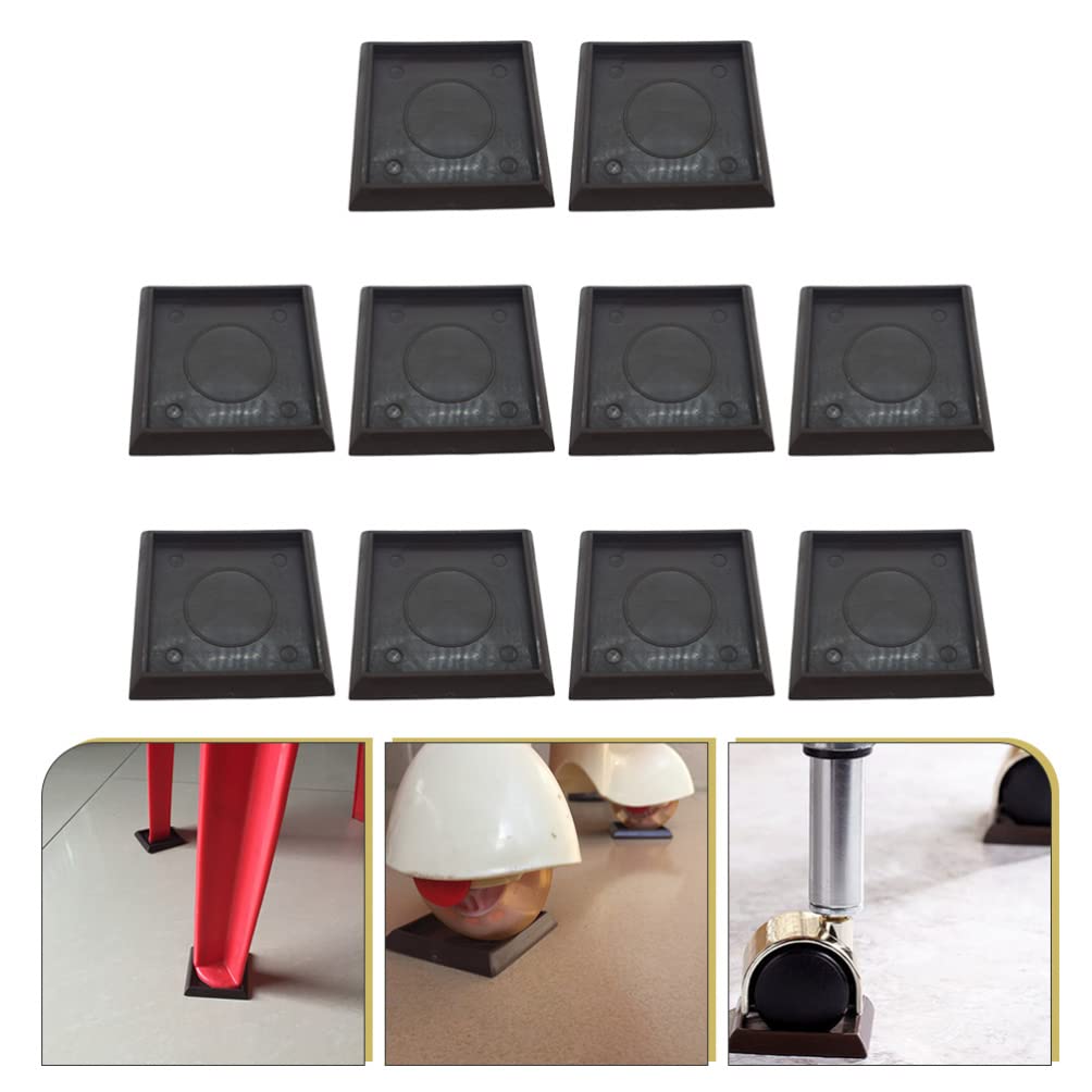 DOITOOL 10-Pack Square Furniture Leveling Casters - Anti-Slip, Noise-Reducing Chair & Sofa Leg Risers - Adjustable Table & Furniture Feet Protectors for Hardwood Floors (Ideal for Home Office, Living Room & Dining Room)