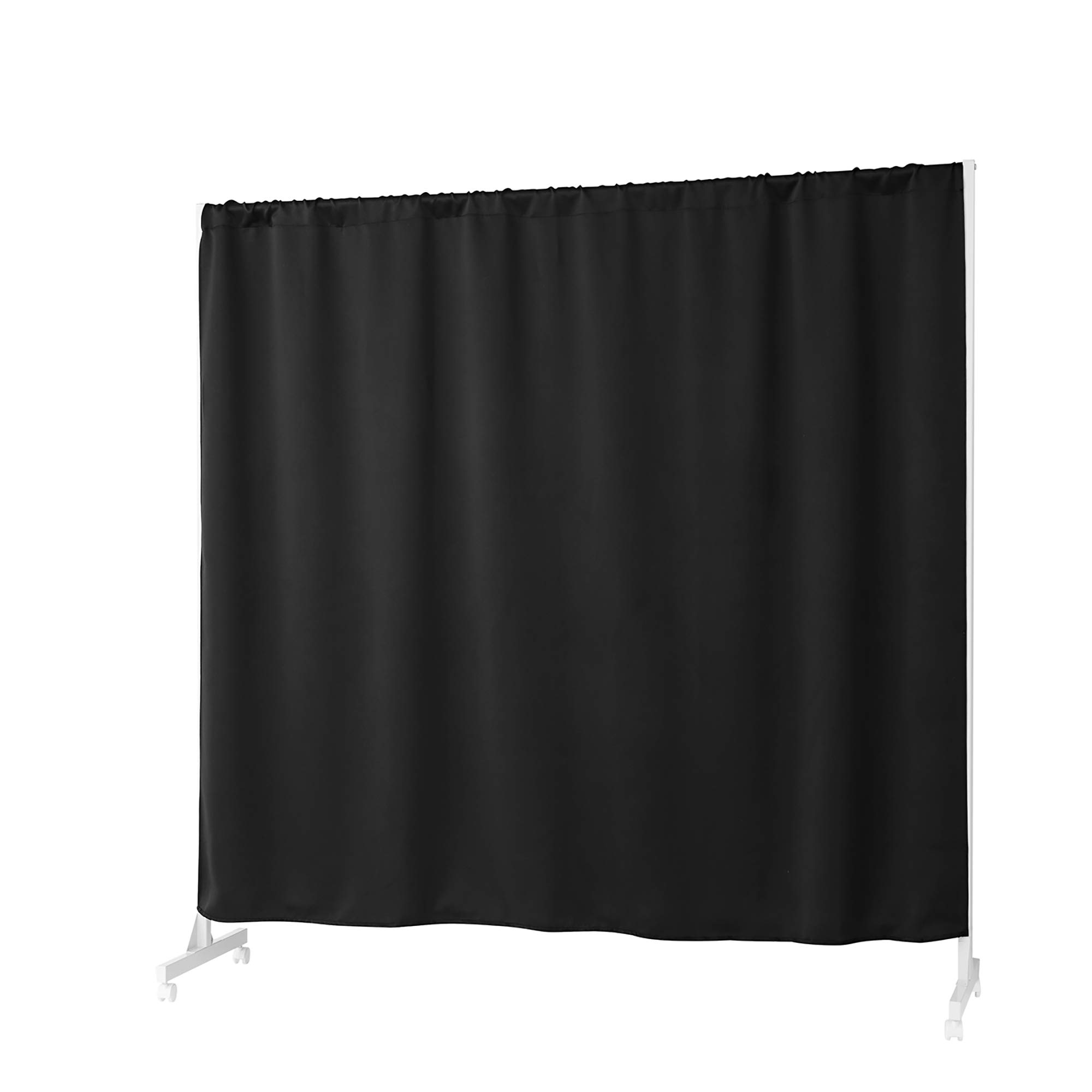 Expandable Privacy Room Divider with White Frame & Blackout Fabric - Portable Partition Screen for Home Office, Bedroom, or Studio - Don't Look at Me Room Separator