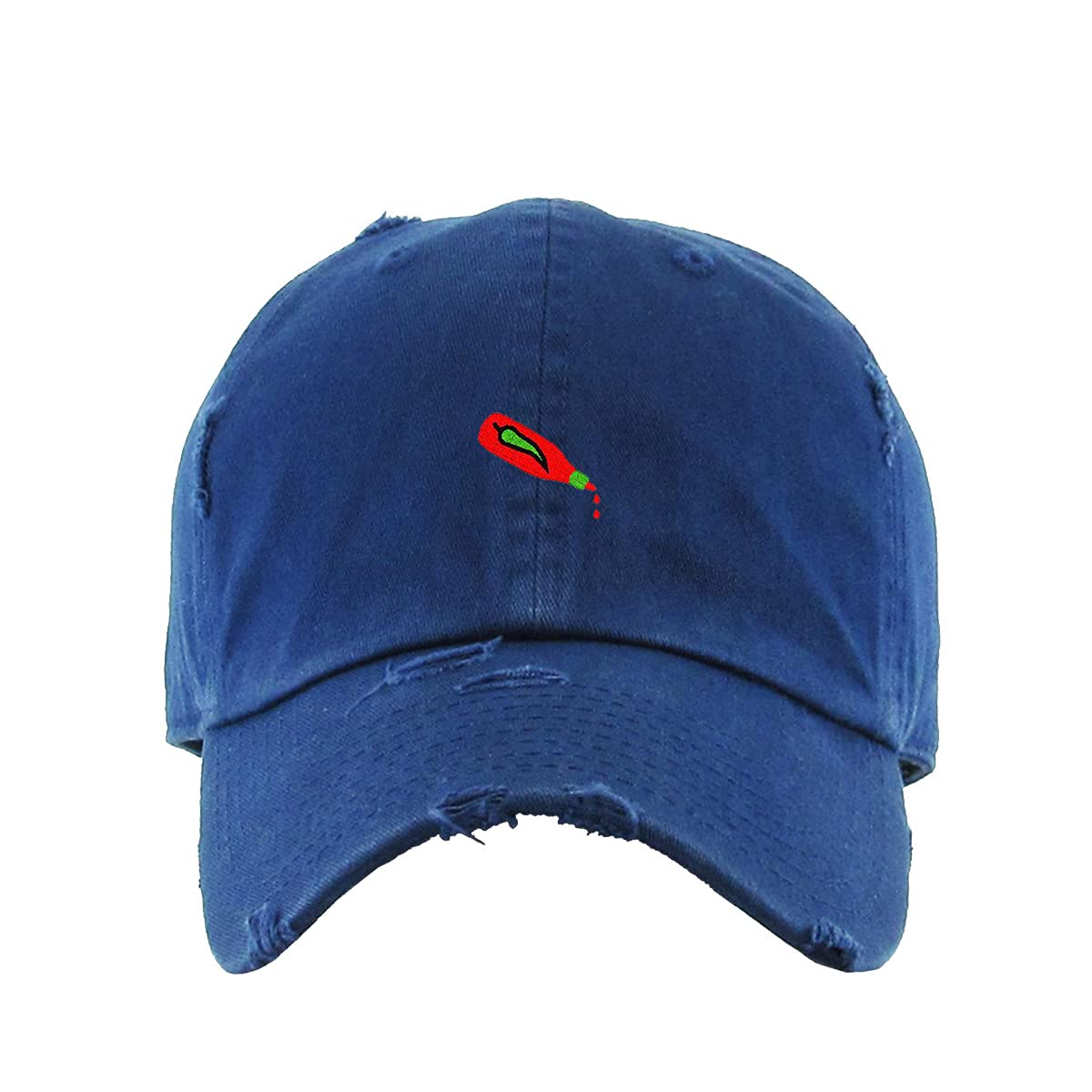 Vintage Baseball Cap with Hot Sauce Bottle Embroidery - Adjustable Distressed Cotton Dad Hat for Men - Perfect for BBQ Parties, Sports Events & Casual Streetwear