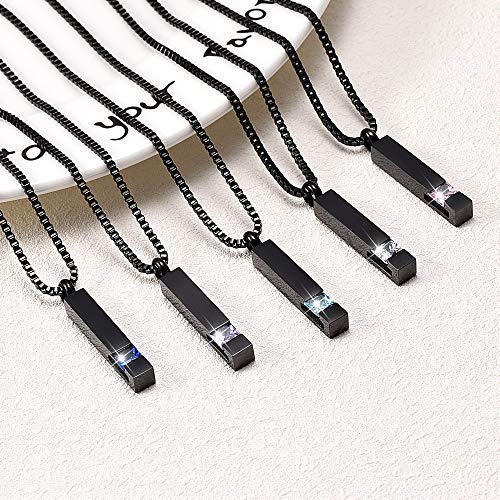 **Crystal Bar Cremation Urn Jewelry – Birthstone Memorial Necklace for Ashes | Keepsake Pendant for Women & Men | Funeral, Remembrance & Everyday Wear**