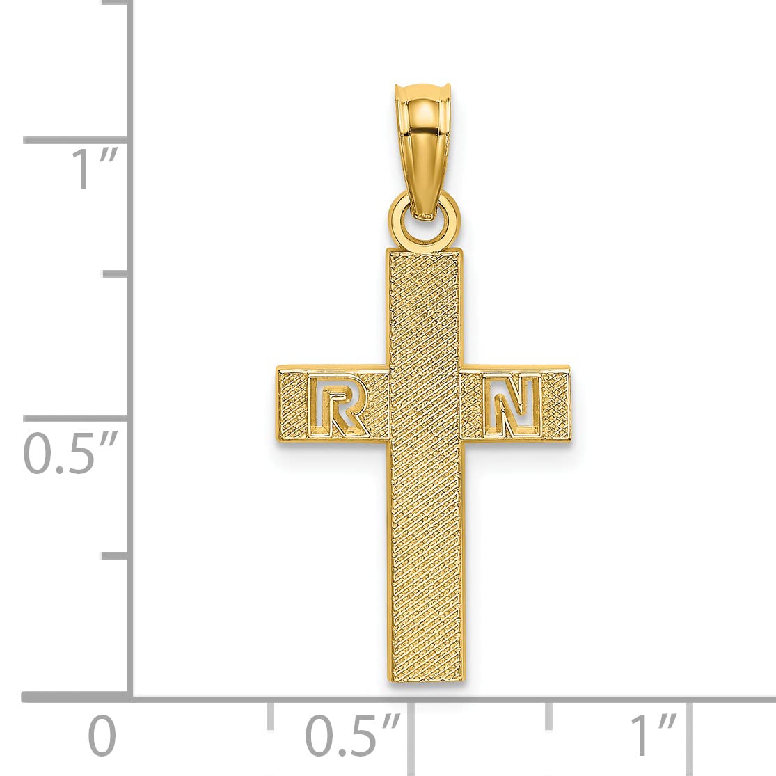 Lex & Lu 14K Yellow Gold Religious Cross Charm Pendant - Perfect for Necklaces, Bracelets & Gifts for Baptism, First Communion & Confirmation