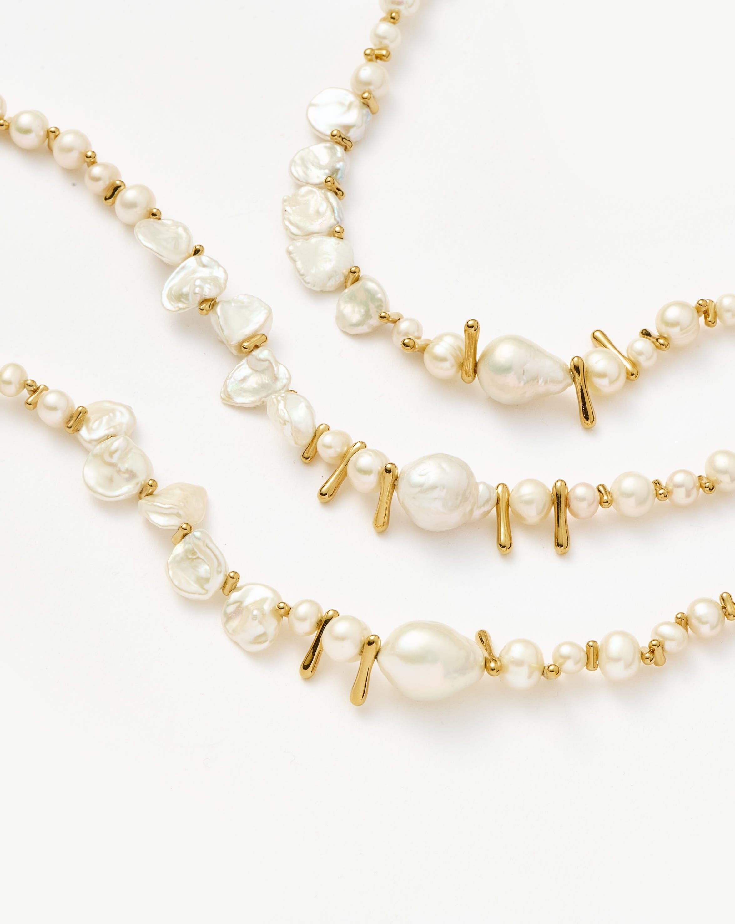 Elegant Mixed Pearl Statement Beaded Necklace - 18k Gold Plated with Genuine Pearls | Perfect for Weddings, Parties & Special Occasions