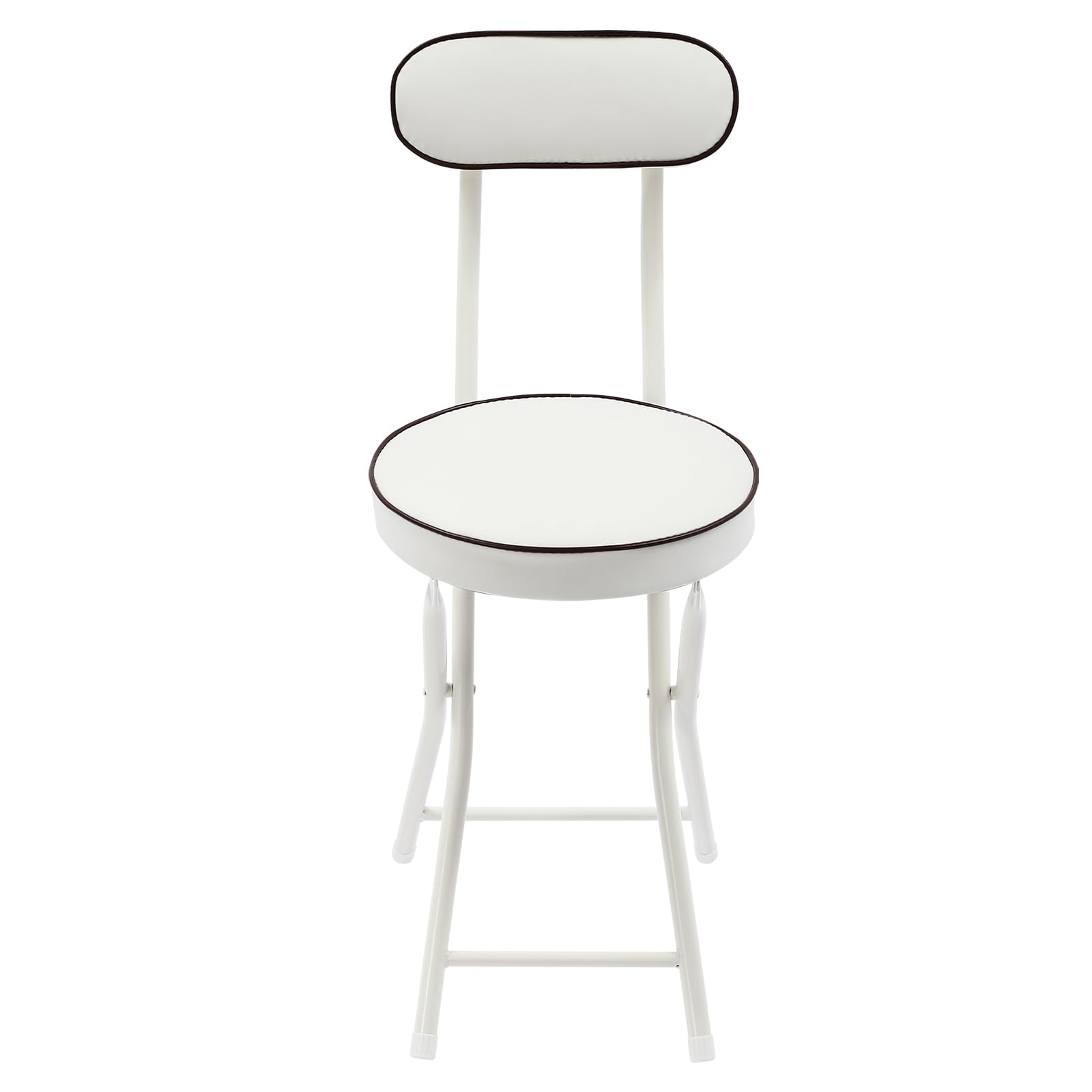 LOYALHEARTDY 4-Pack Folding Stool with Cushioned Seat & Back Support - 18.9 Inch Portable Bar Stool for Camping, Kitchen, Home, Office (White) | Perfect for Outdoor Picnics, Small Spaces & Extra Seating