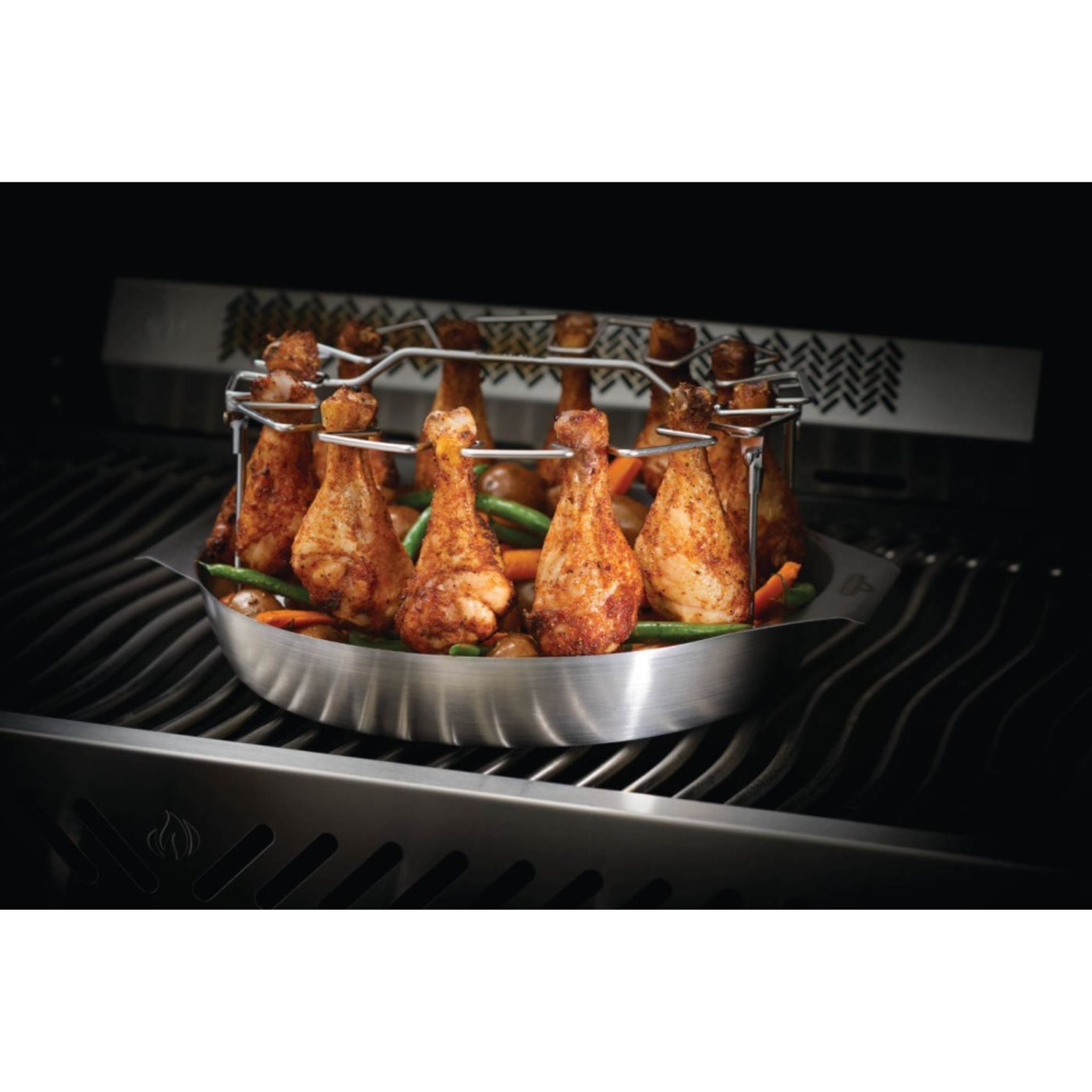 Napoleon 56032 Premium Chicken Leg Grill Rack - Heavy Duty Stainless Steel BBQ Accessory for Perfectly Grilled Chicken - Ideal for Backyard BBQs, Camping & Outdoor Cooking