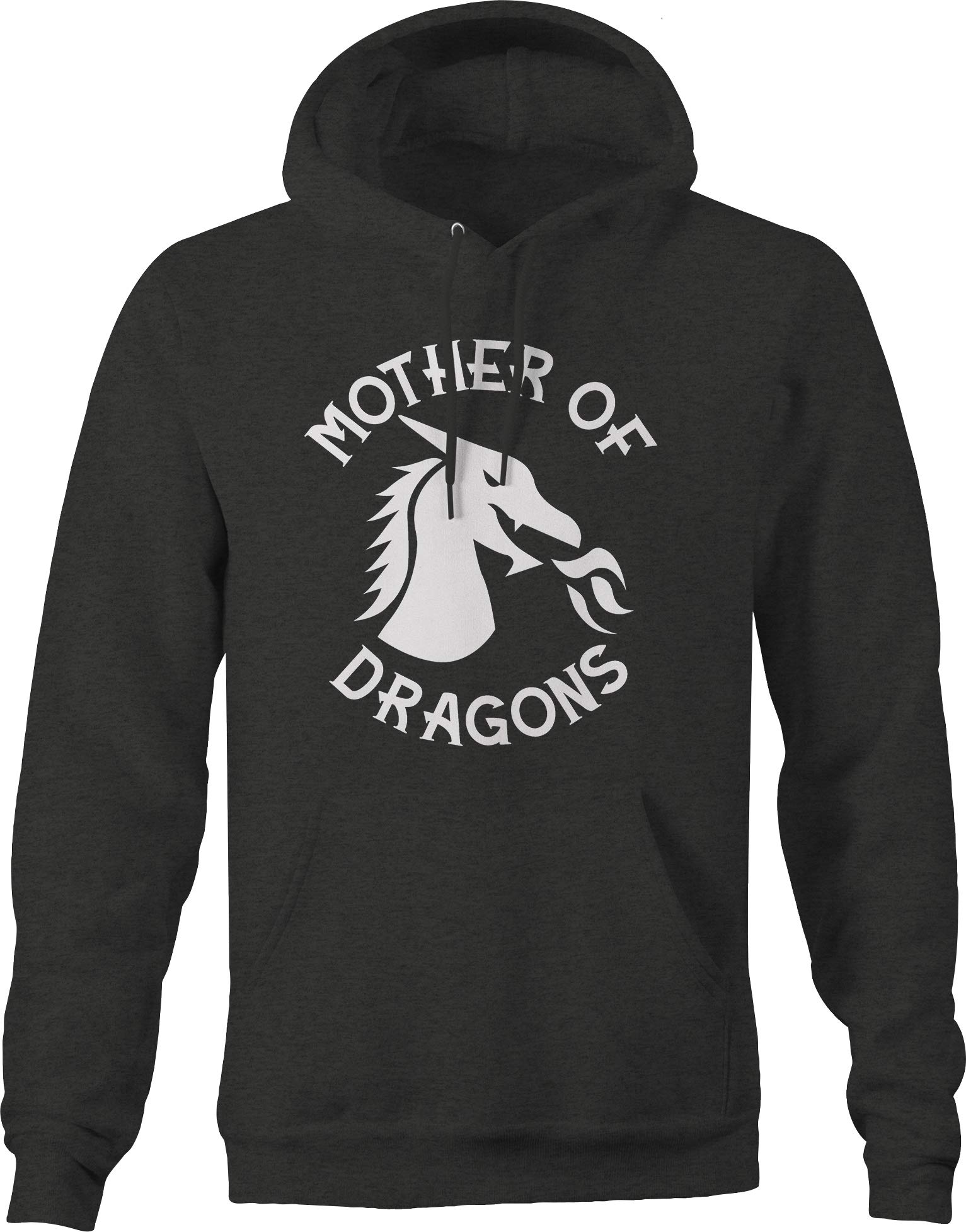 Mother of Dragons Fire Breathing Dragon Mythical Fairytale Hoodie for Men - Dark Grey Pullover for Cosplay, Fantasy Lovers & Winter Comfort