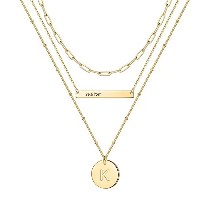 925 Sterling Silver Personalized Initial Necklace for Women - Custom Letter Pendant Choker, Layered Gold Plated Necklace for Anniversary, Birthday Gift | Perfect for Everyday Wear, Date Nights & Special Occasions