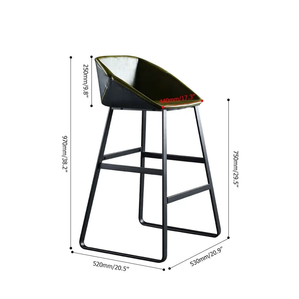 Modern Faux Leather Bar Stool - 30