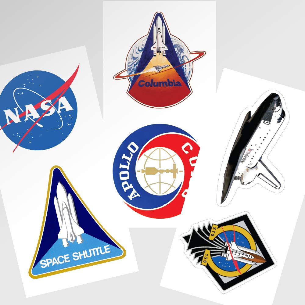 Popfunk NASA Space Shuttle Collectible Stickers - Vintage Space-Themed Decals for Laptops, Water Bottles & Notebooks - Perfect for Space Enthusiasts & Gift Giving