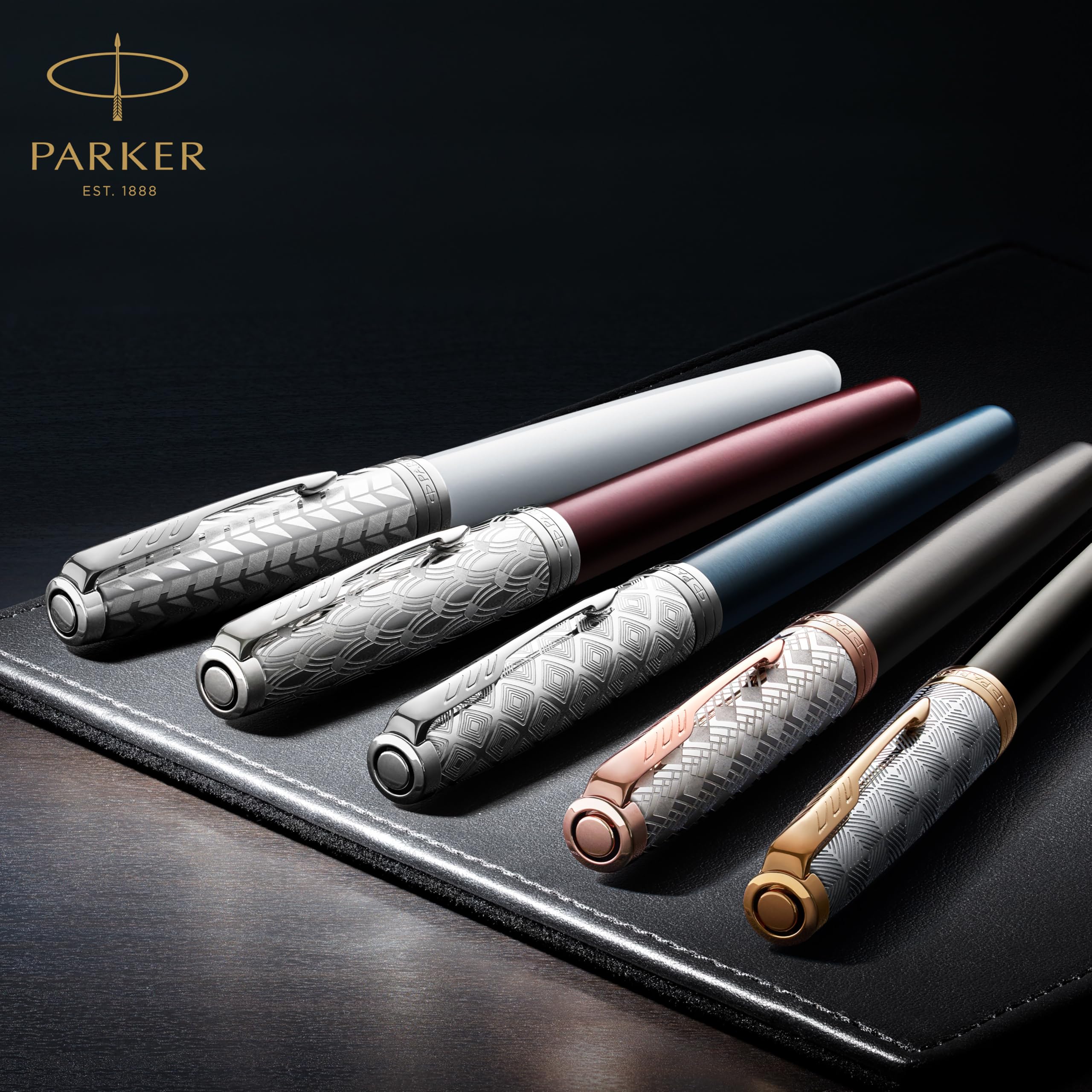 PARKER Sonnet Fountain Pen - Matte Black Lacquer with Palladium Trim, Fine Nib (1931521) | Premium Writing Instrument for Business, Calligraphy & Gift Giving