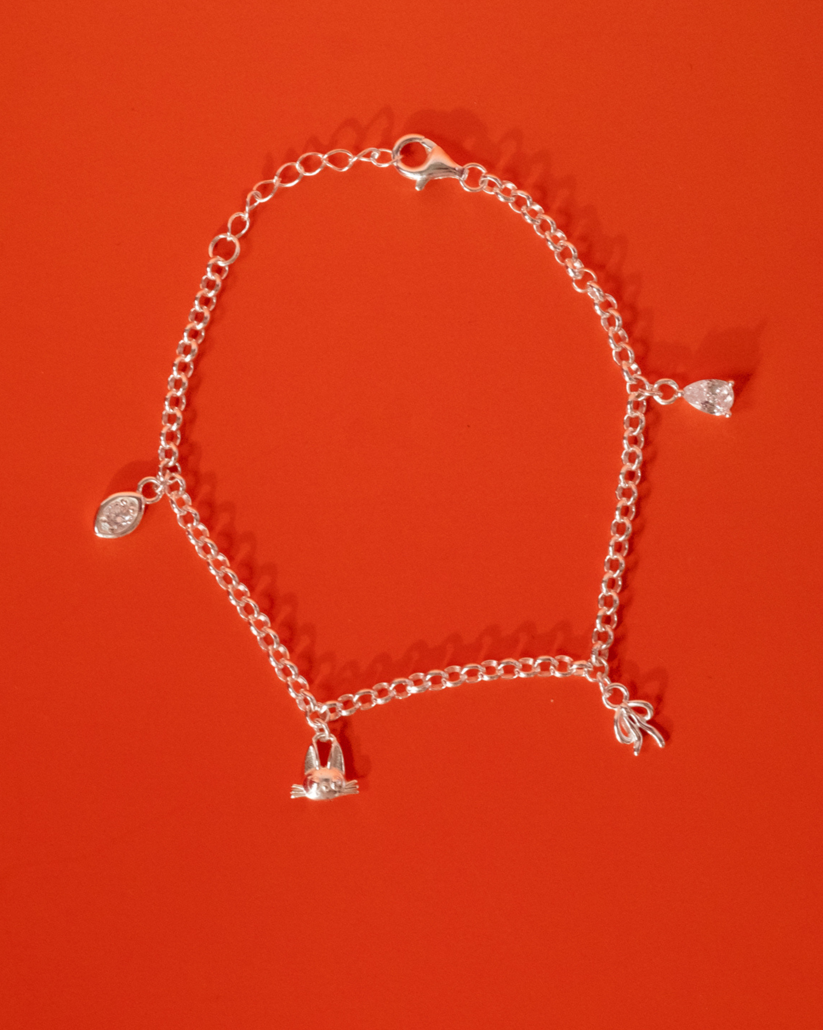 Elegant Rolo Chain Charm Bracelet - Sterling Silver Jewelry for Women, Perfect for Gifts, Parties & Everyday Wear