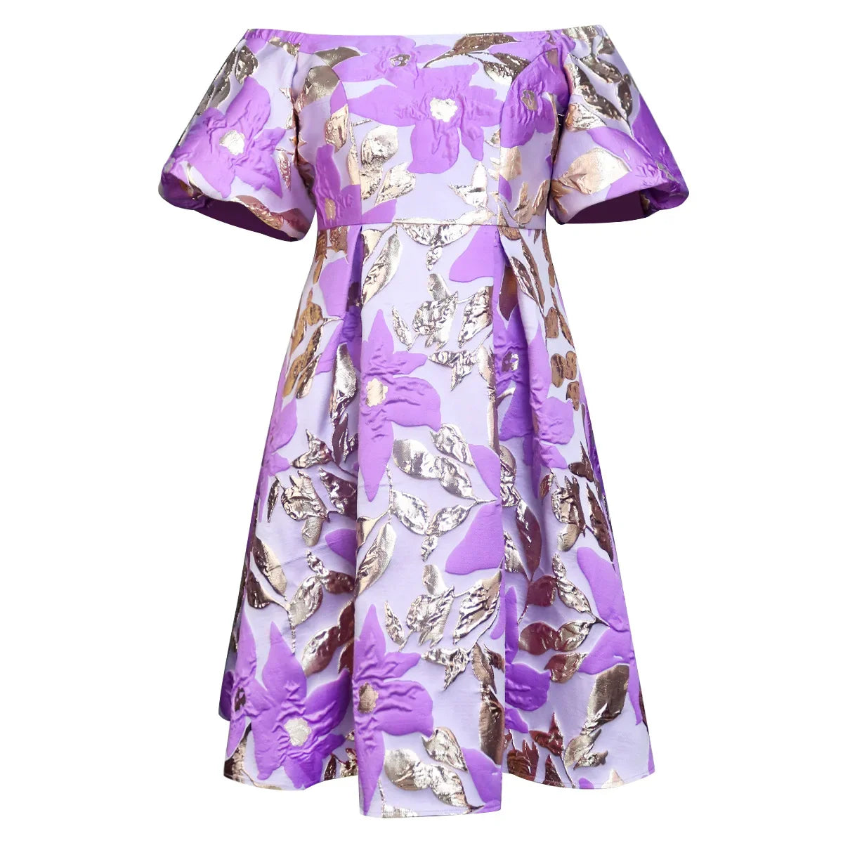 Elegant Jacquard A-Line Evening Dress for Women - Luxury Formal & Casual Occasion Dress with Flare Skirt, Autumn 2024 Collection | Perfect for Parties, Weddings & Special Events