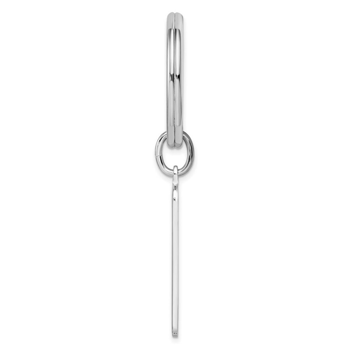 Polished Silver Plated Rhodium Keychain for Men - Elegant Horizontal Line Design Key Ring - Perfect for Home, Office & Car Keys