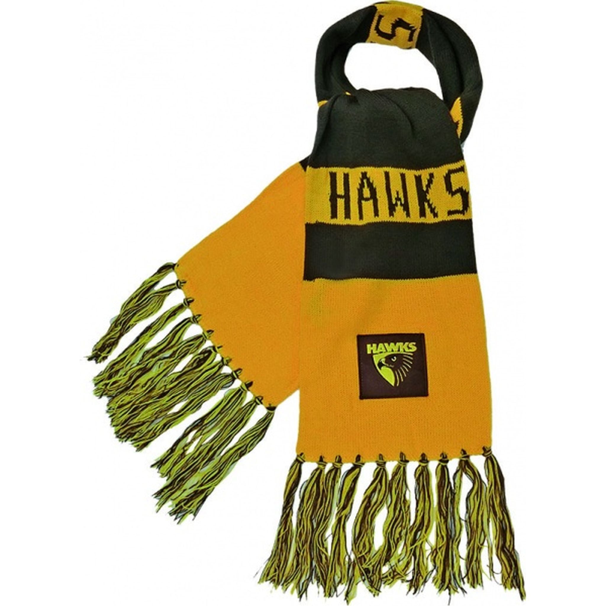 Burley Sekem Hawthorn Hawks AFL Bar Scarf - Official AFL Team Scarf for Men & Women - Perfect for Football Games, Tailgating, and Fan Support