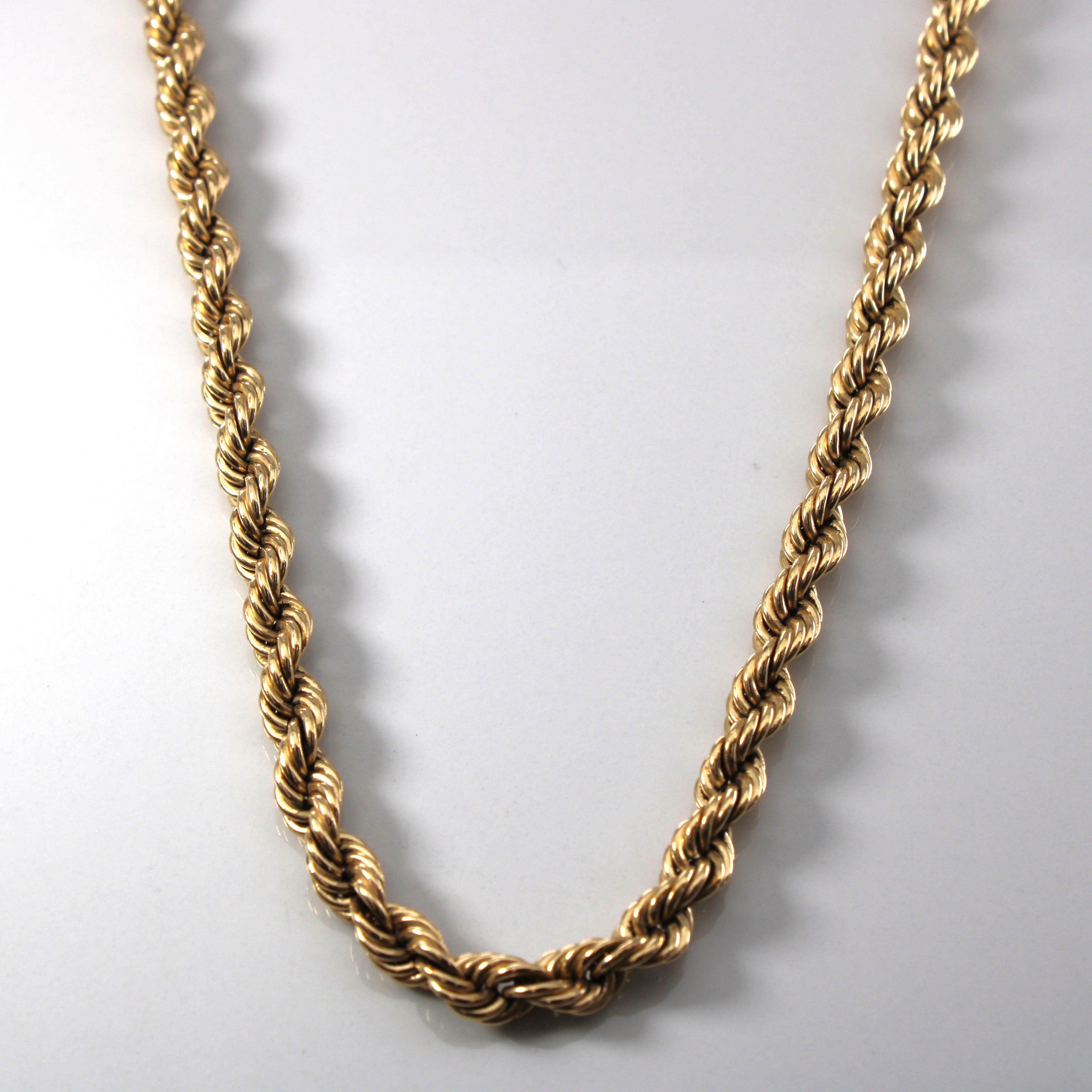 10k Yellow Gold Rope Chain Necklace 24 Inch - Durable & Stylish Jewelry for Men & Women - Perfect for Everyday Wear, Gifts & Special Occasions