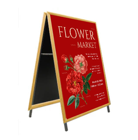 20x24 Wooden A-Frame Sign Holder with 1 1/4