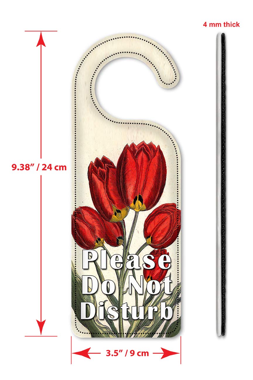 Artistic 'Do Not Disturb' Door Hanger Sign with Tulip Design - Perfect for Hotels, Bedrooms & Privacy (Home Decor Gift Idea)