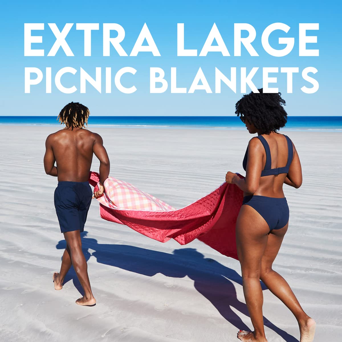 Dock & Bay Quick Dry Water Resistant Picnic Blanket - Extra Large 94x66 Inch - 100% Recycled Materials - Perfect for Beach, Park, Camping & Outdoor Activities - Summer Sky Design