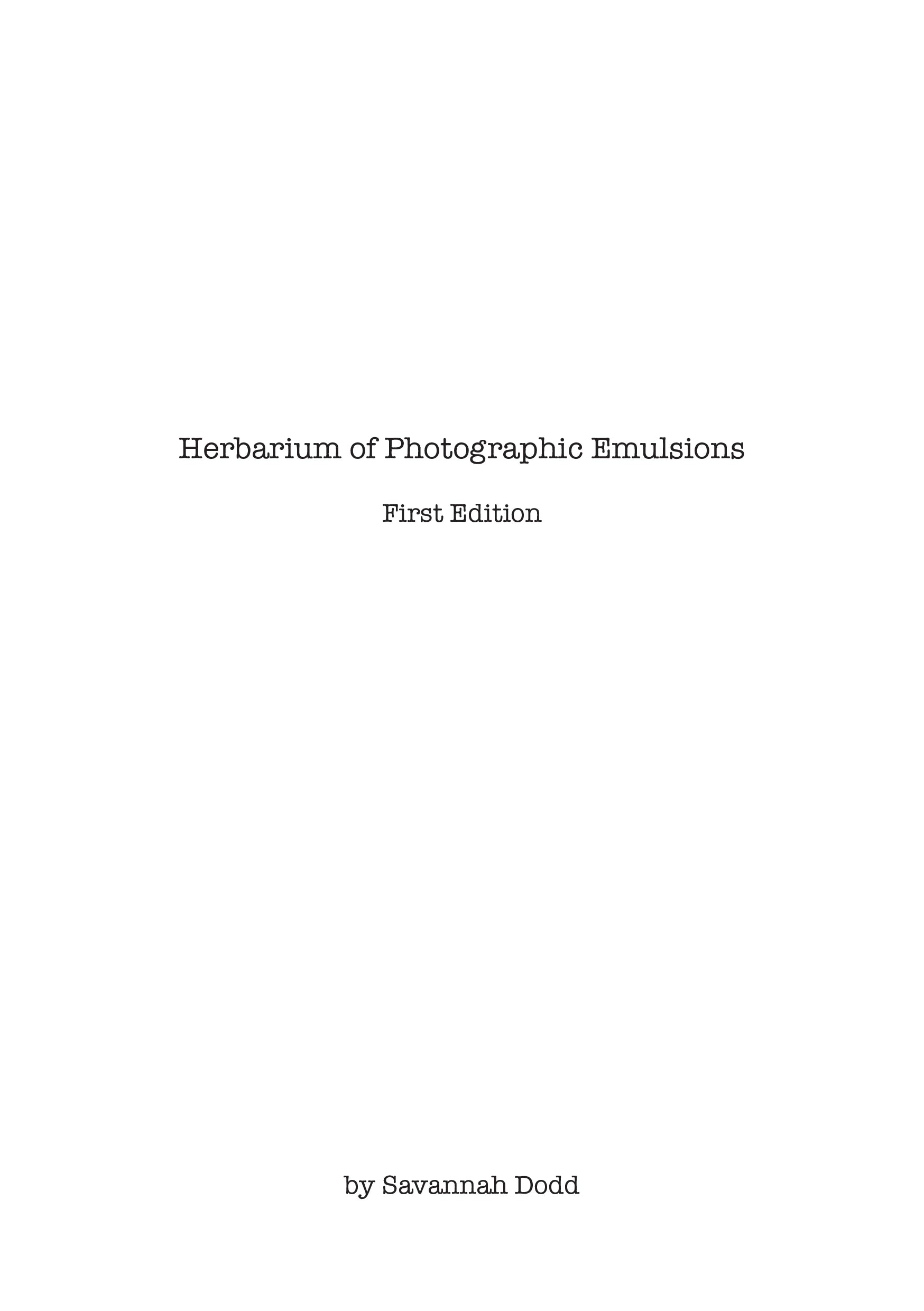 Savannah Dodd's First Edition Herbarium of Photographic Emulsions - Vintage Photography Art Book for Collectors & Darkroom Enthusiasts | Perfect for Home Decor, Studio Display & Photography Gifts