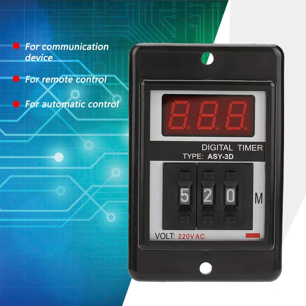 8 Pin Timer Relay Module - Digital Display Delay On Timer 0-199 Minutes, 220V AC (ASY-3D) for Industrial Automation, HVAC Systems & Electrical Control Panels