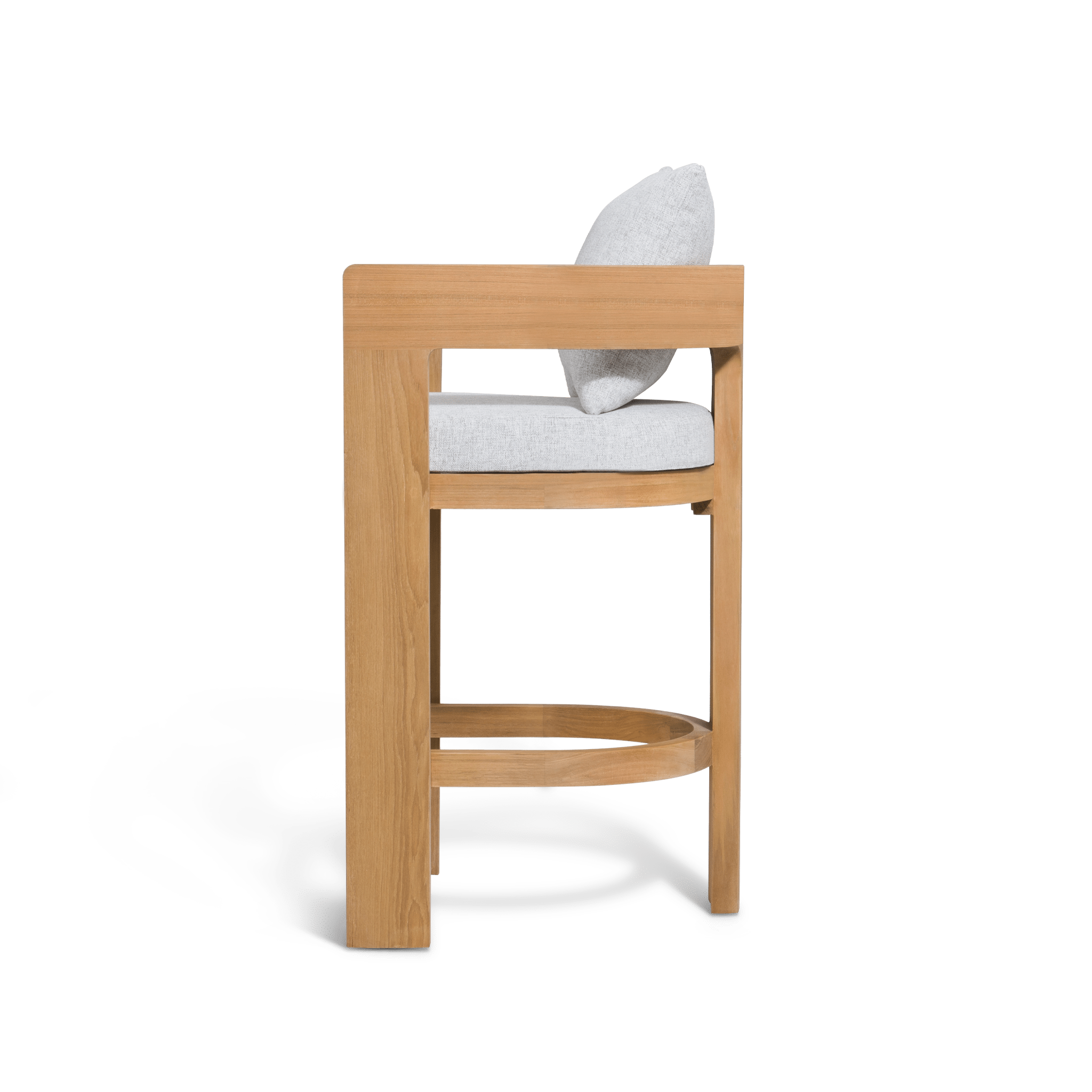 Victoria Teak Bar Stool - Solid Teak Wood Counter Height Stool with Backrest - Perfect for Kitchen Island, Home Bar & Outdoor Patio Furniture