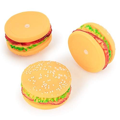 **Durable Hamburger Squeaky Dog Toy – Bite-Resistant Chew Toy for Teeth Cleaning & Training – Golden Retriever, Teddy & Small Pets – Prevent Sofa Damage – Fun Interactive Playtime & Stress Relief**