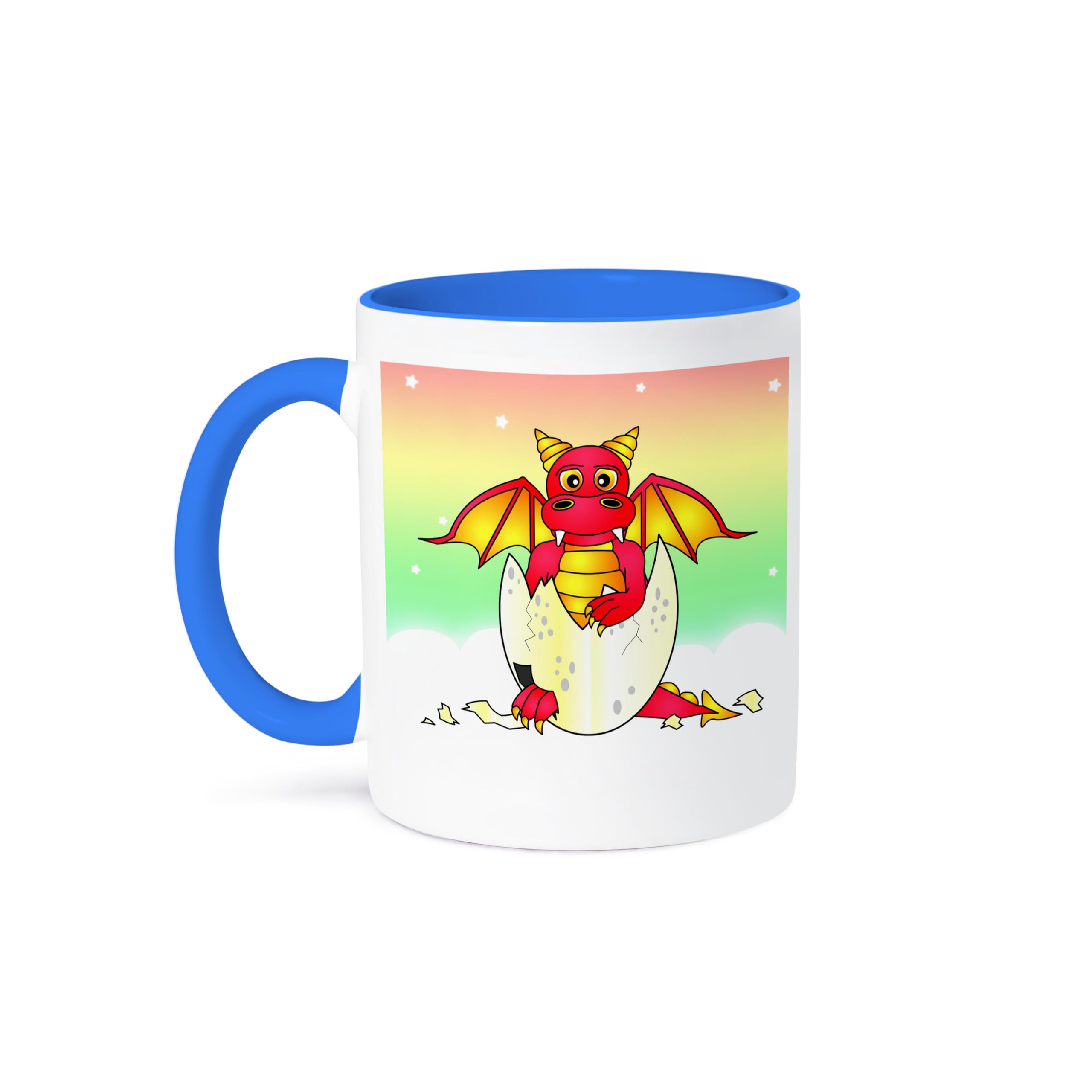3D Rose 15oz Funny Coffee Mug with Red Baby Dragon in Cracked Egg Design - Unique Dragon-Themed Gift for Fantasy Lovers - Perfect for Home, Office & Gamer Use